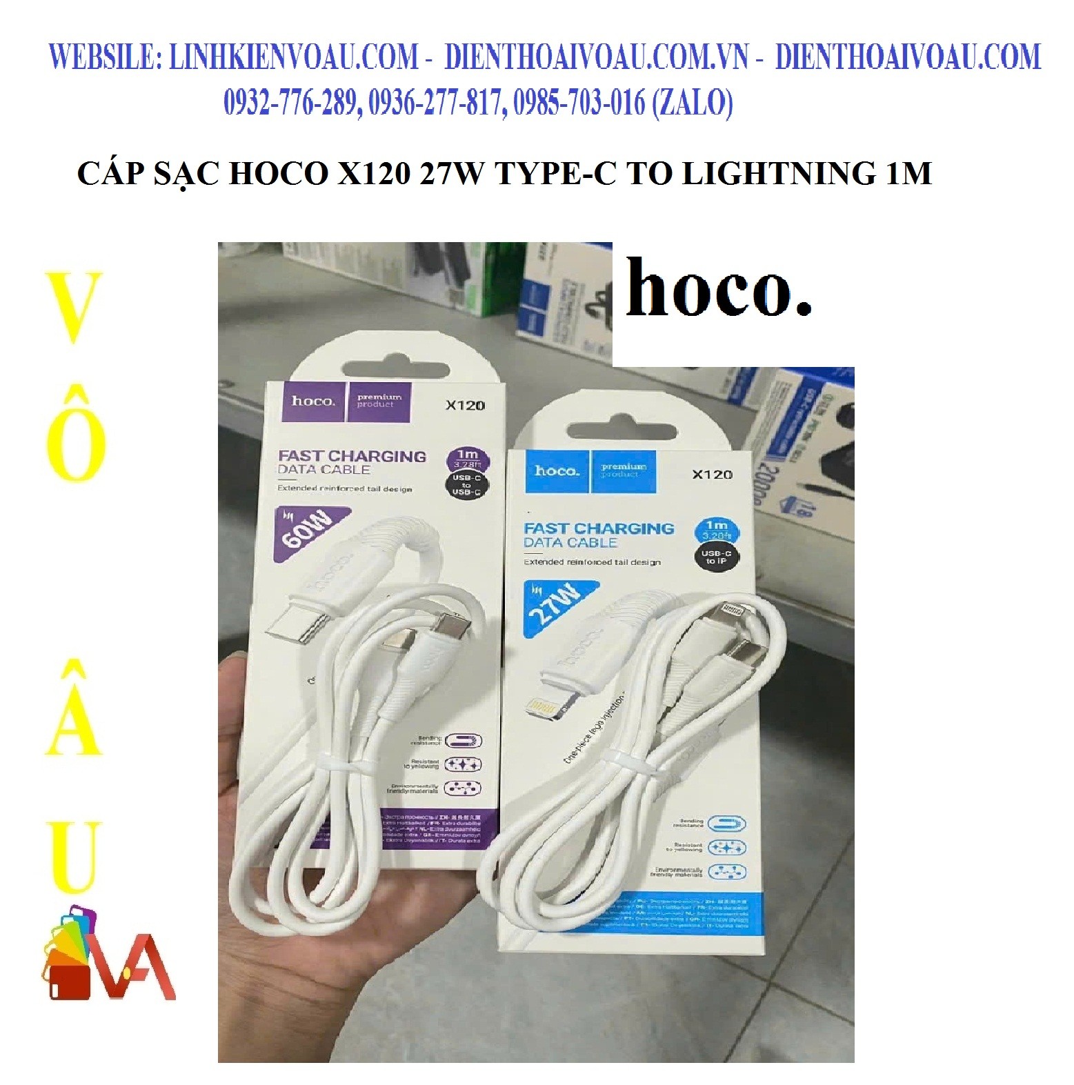 CÁP SẠC HOCO 27W TYPE-C to Lightning DÀI 1M