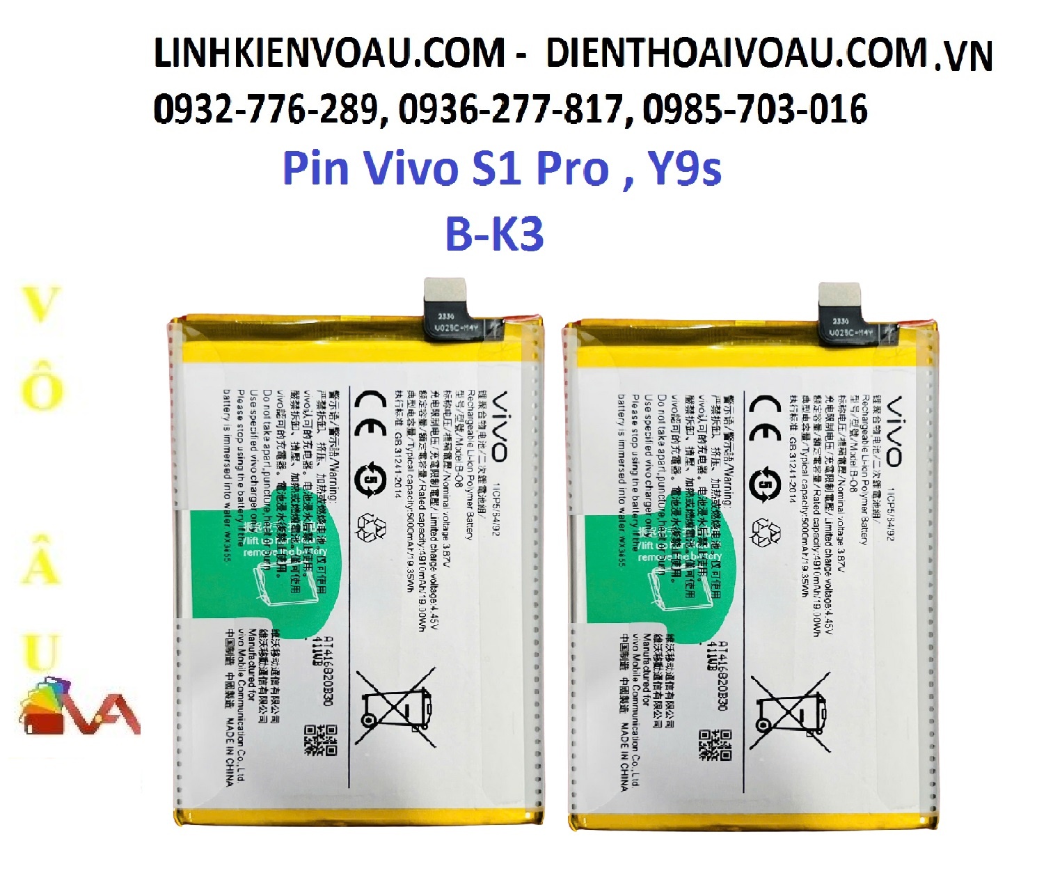 PIN VIVO B- K3 (S1 PRO ) ZIN