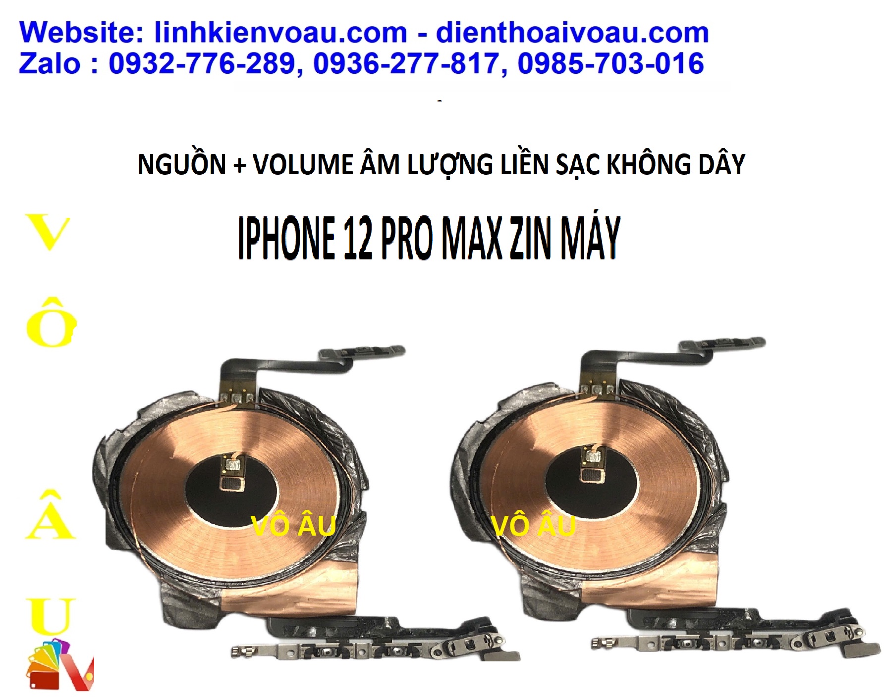 NÚT NGUỒN + VOLUME ÂM LƯỢNG LIỀN SẠC KHÔNG DÂY IPHONE 12 PRO MAX ZIN MÁY