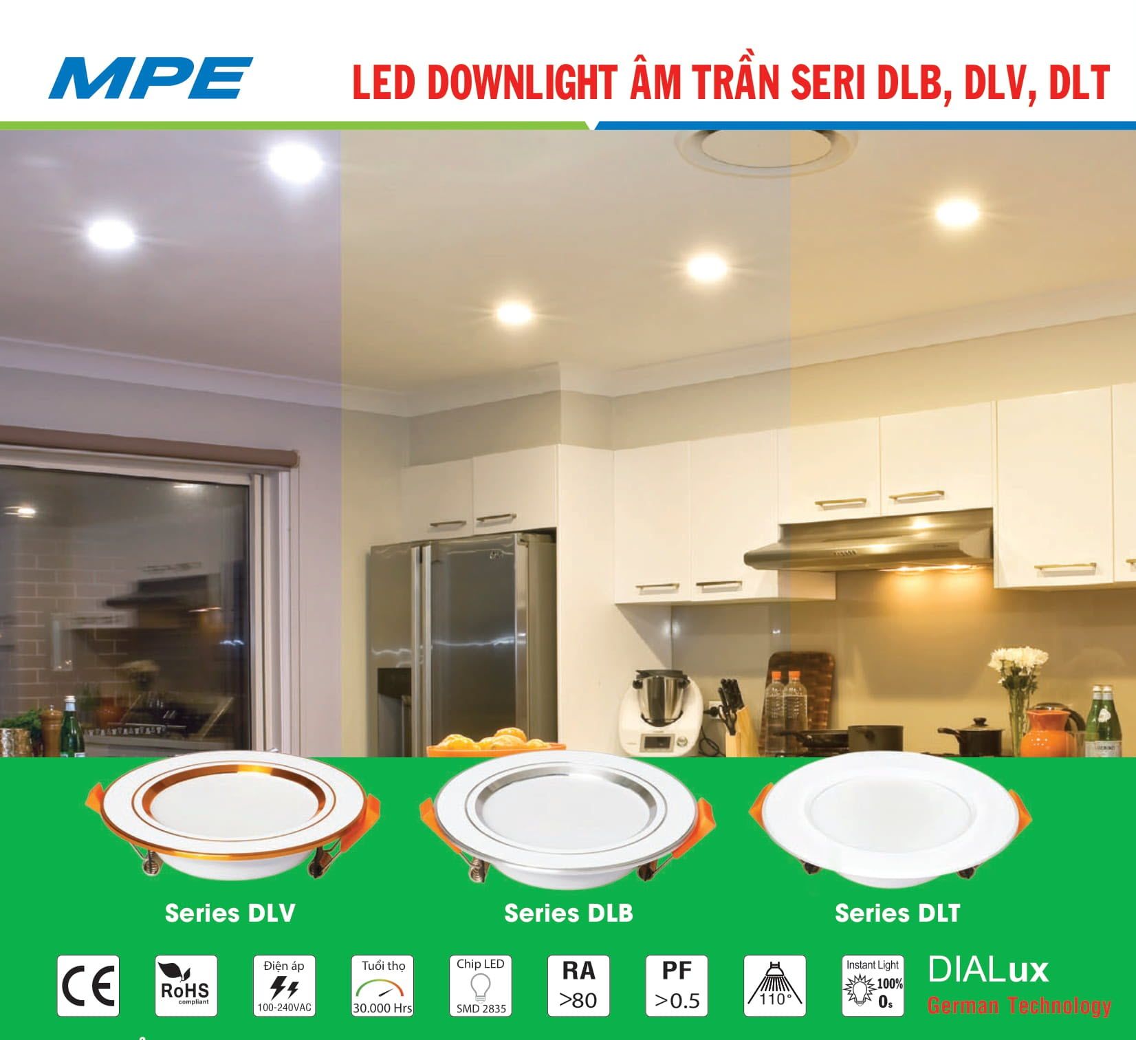 ĐÈN LED DOWNLIGHT BÌNH PHƯỚC - Đại lý bán Đèn Led MPE chính hãng giá tốt