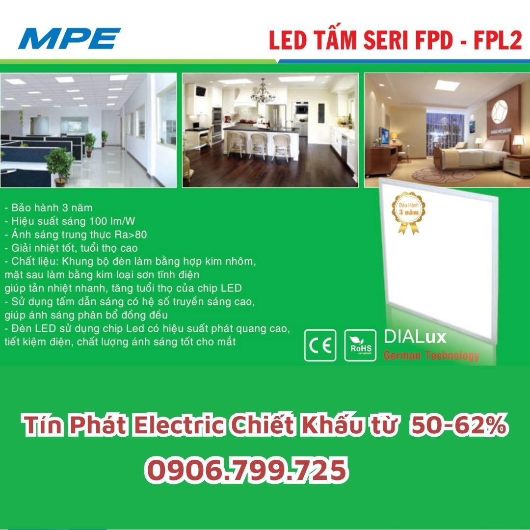 Đèn Led Tấm MPE - Bảng giá 2023