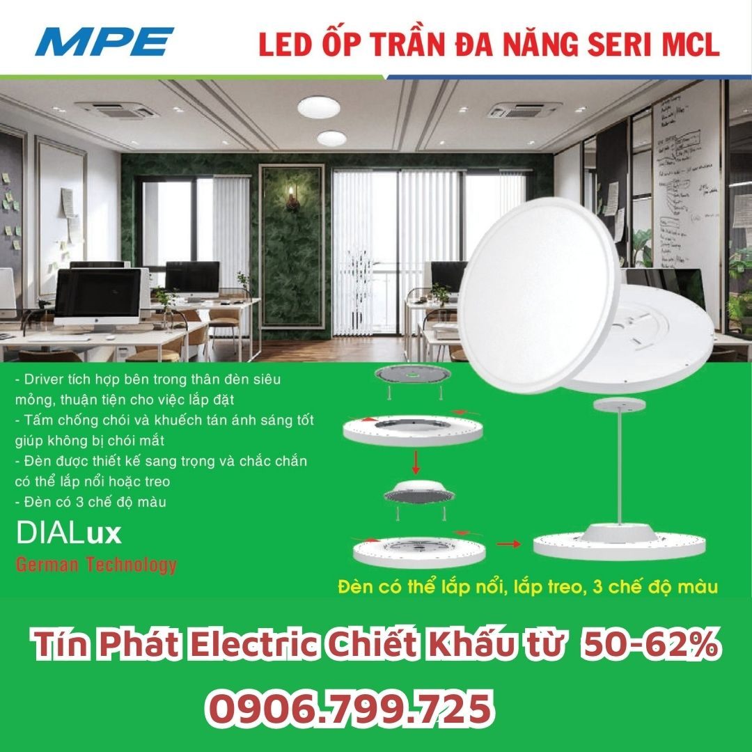 Đèn Led Ốp Trần Đa Năng MPE - Bảng giá MPE 2023