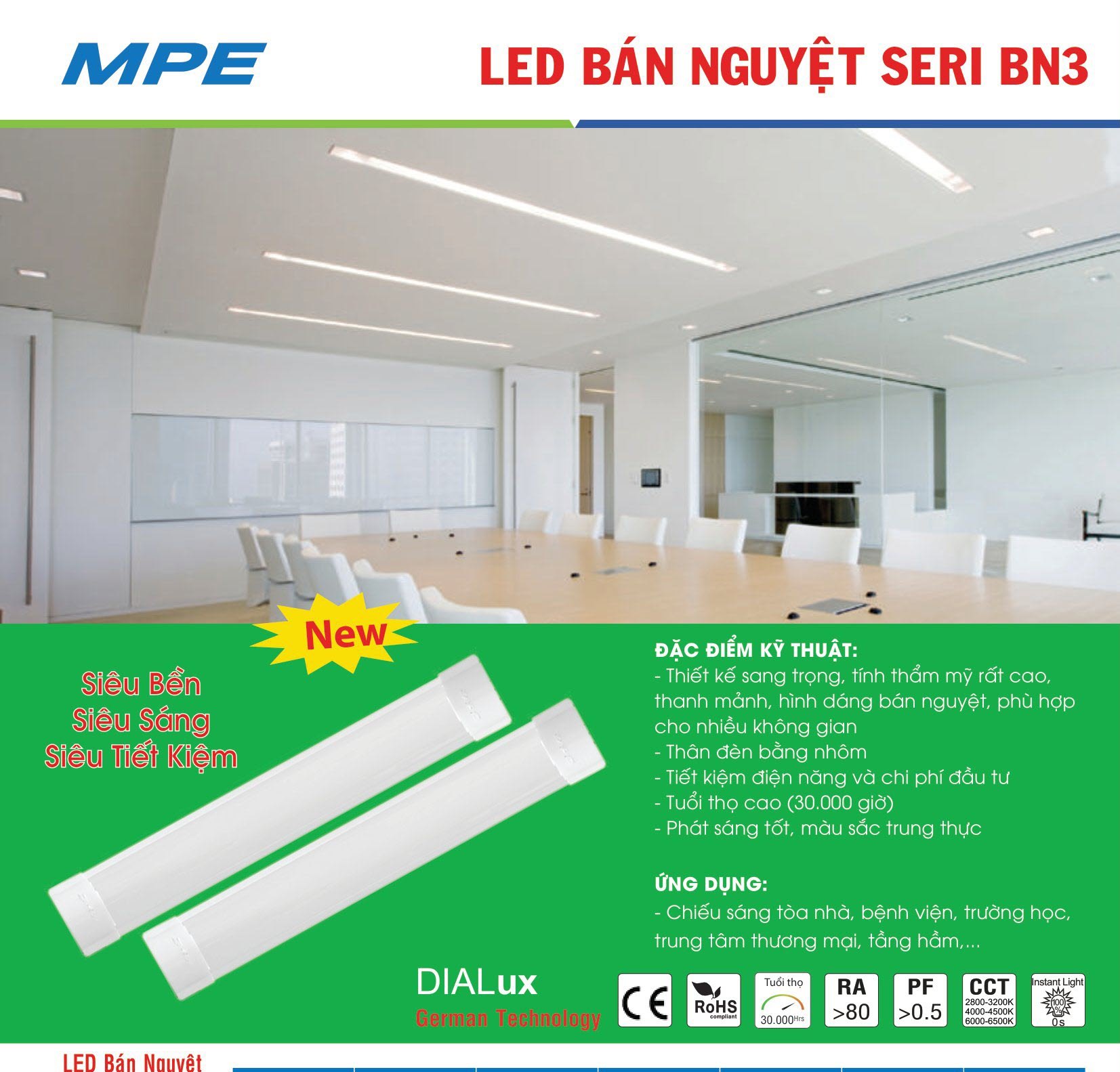 Đèn Led bán nguyệt-Thiết kế nhỏ gọn-Tính thẩm mỹ cao