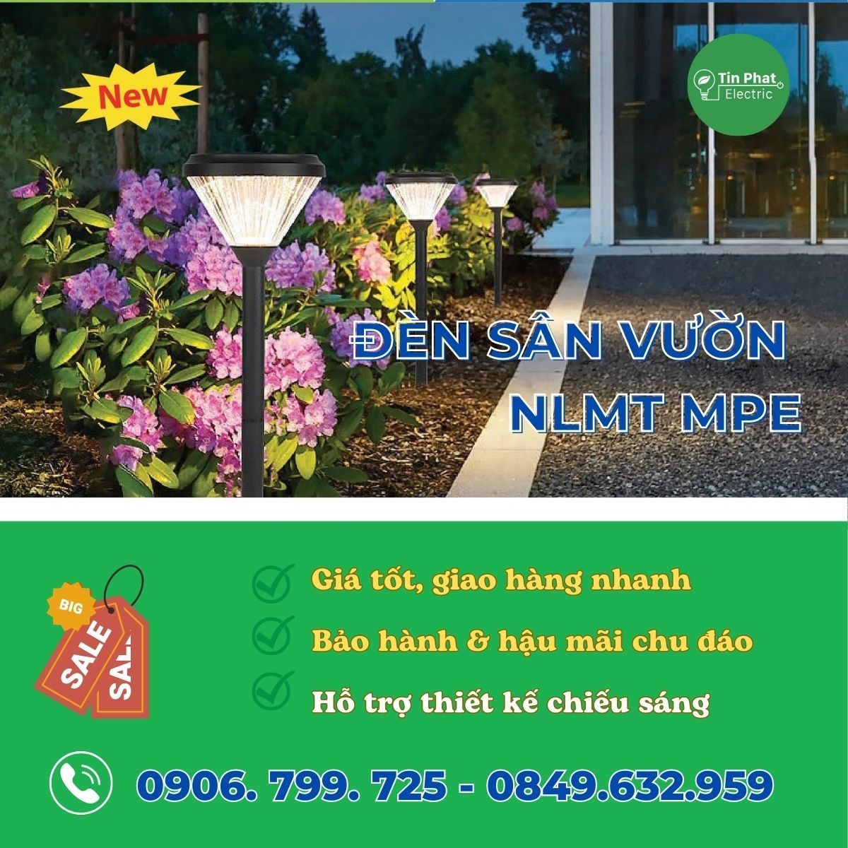 Đèn Led sân vườn NLMT MPE - Bảng giá MPE 2023