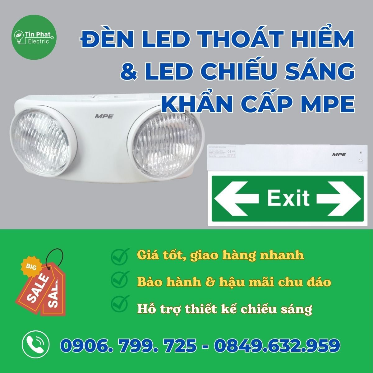 Đèn Led thoát hiểm & Led chiếu sáng khẩn cấp MPE - Bảng giá MPE 2023