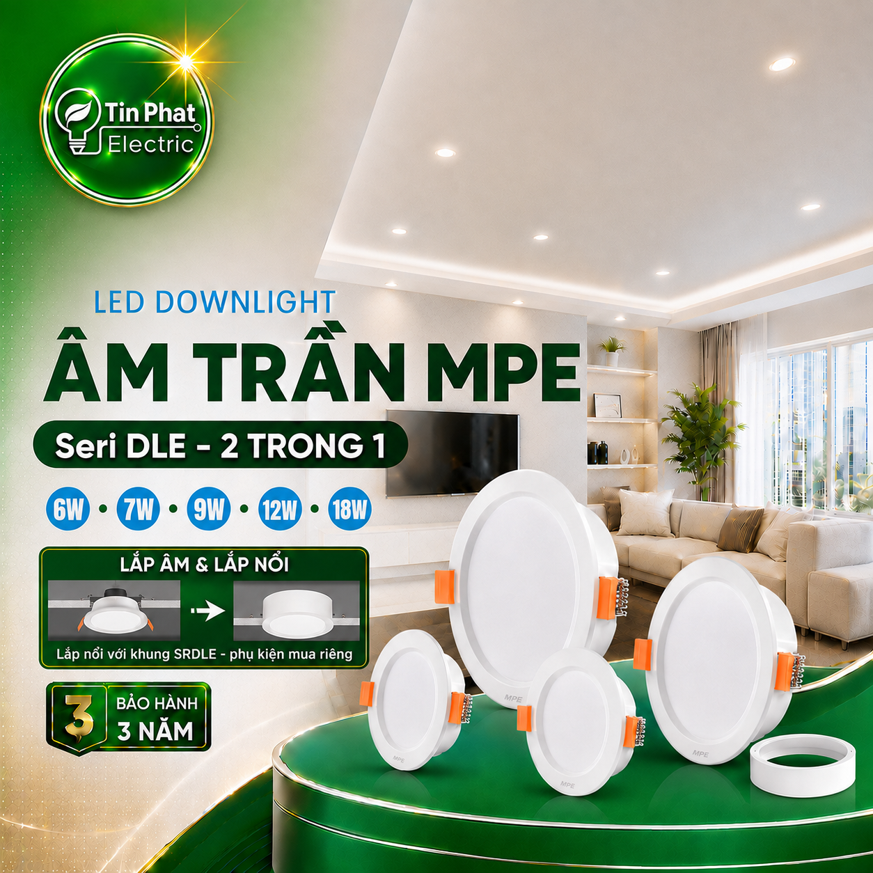 Bảng giá Đèn LED Âm Trần MPE