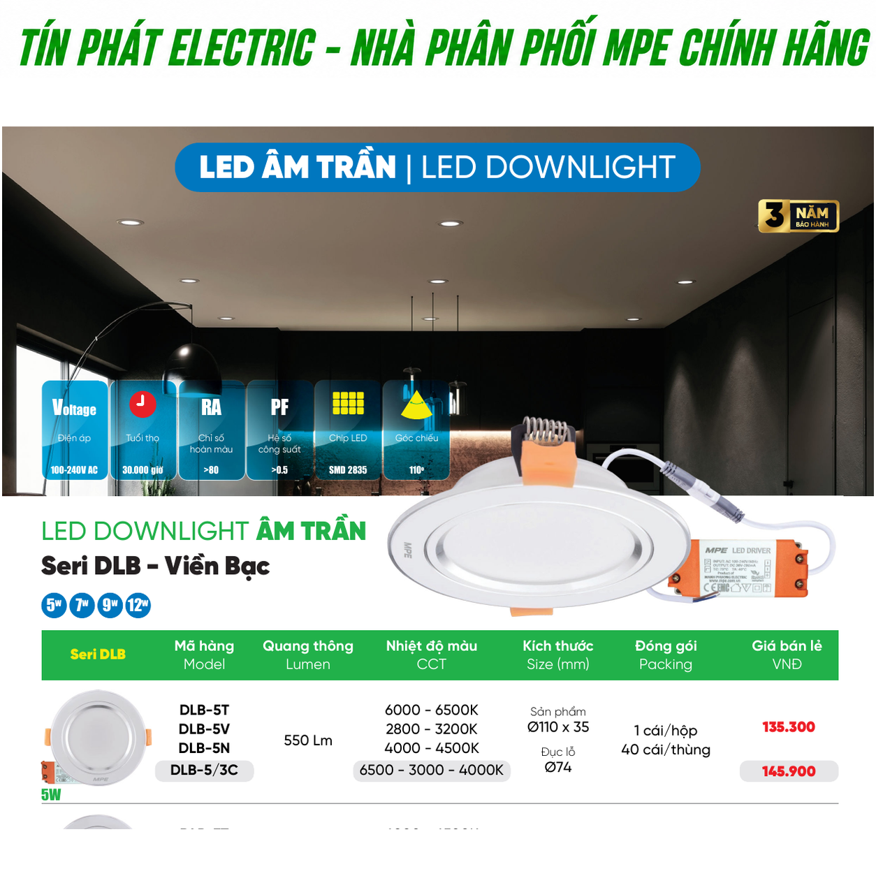 Bảng giá MPE Series DLB cho đại lý – Mức giá hấp dẫn theo cơ cấu đơn hàng