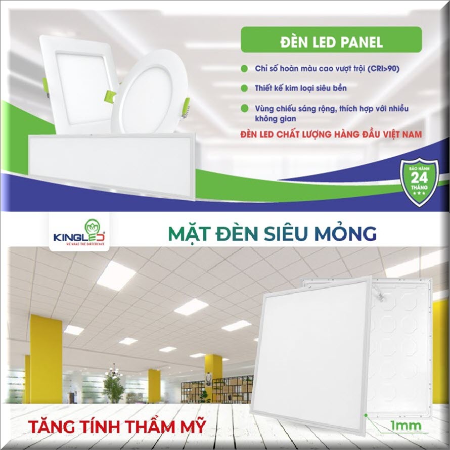 ĐÈN PANEL SIÊU MỎNG 40W, 60x60cm KingLed SPL-40-6060