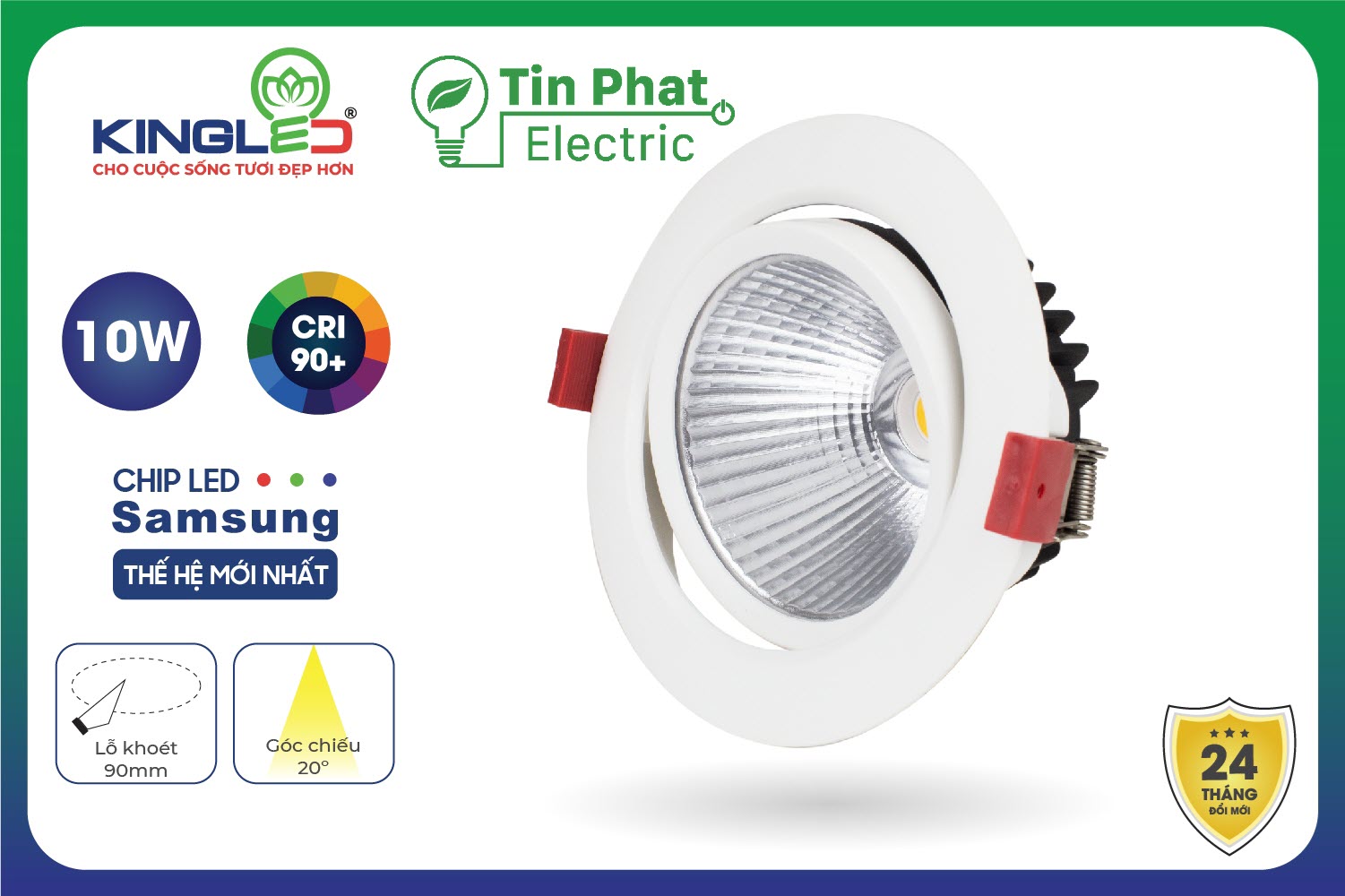 Đèn LED Âm Trần Chiếu Rọi Opal 07W Spotlight KingLed DLR-7SS-T90