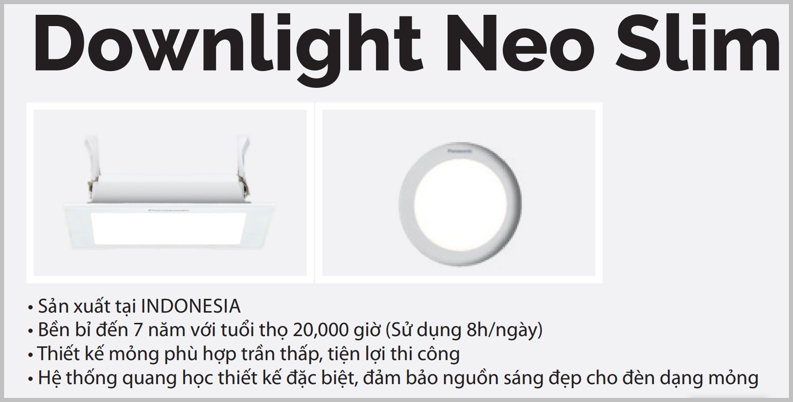 Đèn Led âm trần neo slim downlight loại đơn sắc Vuông 6W, Ánh sáng trắng NNP71255