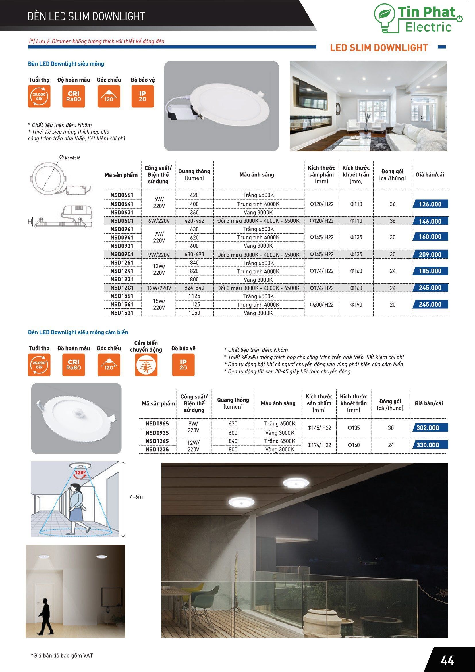 Đèn Led Slim Downlight siêu mỏng ( CATALOGUE )