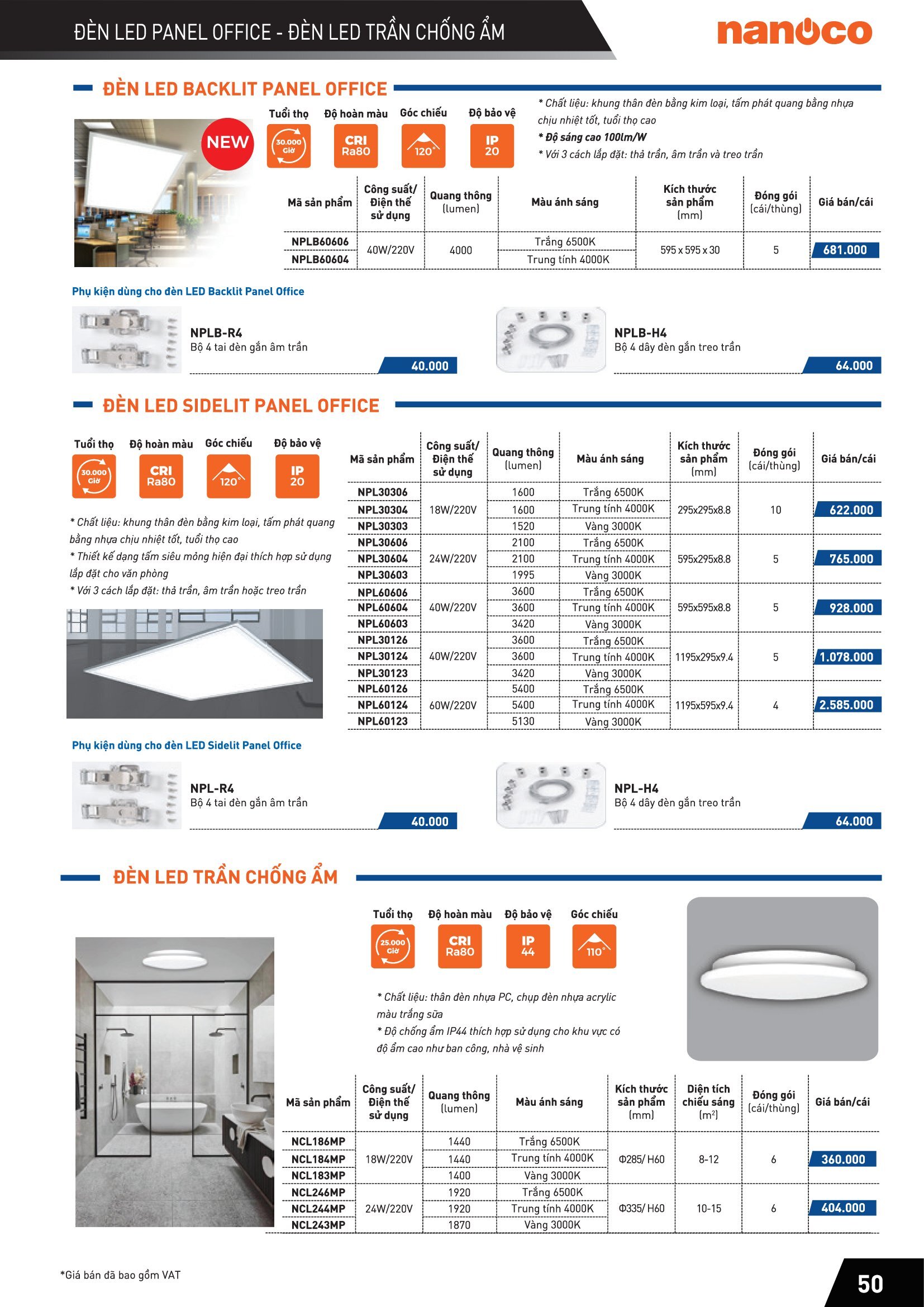 Đèn Led Slim Downlight siêu mỏng ( CATALOGUE )