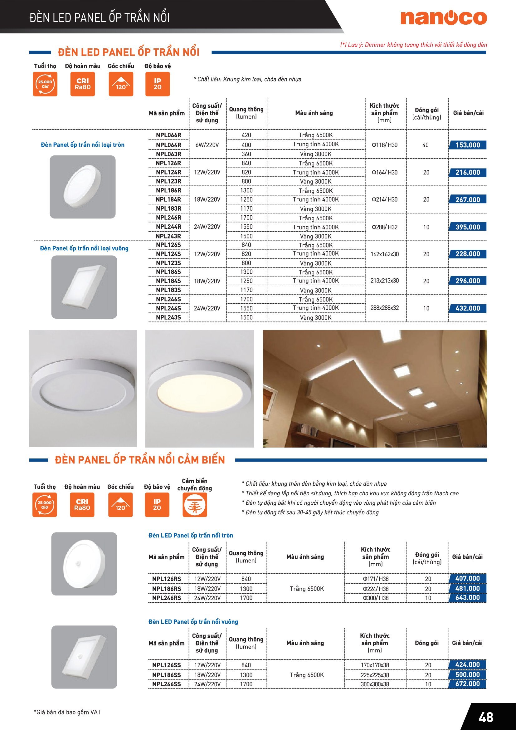 Đèn Led Slim Downlight siêu mỏng ( CATALOGUE )