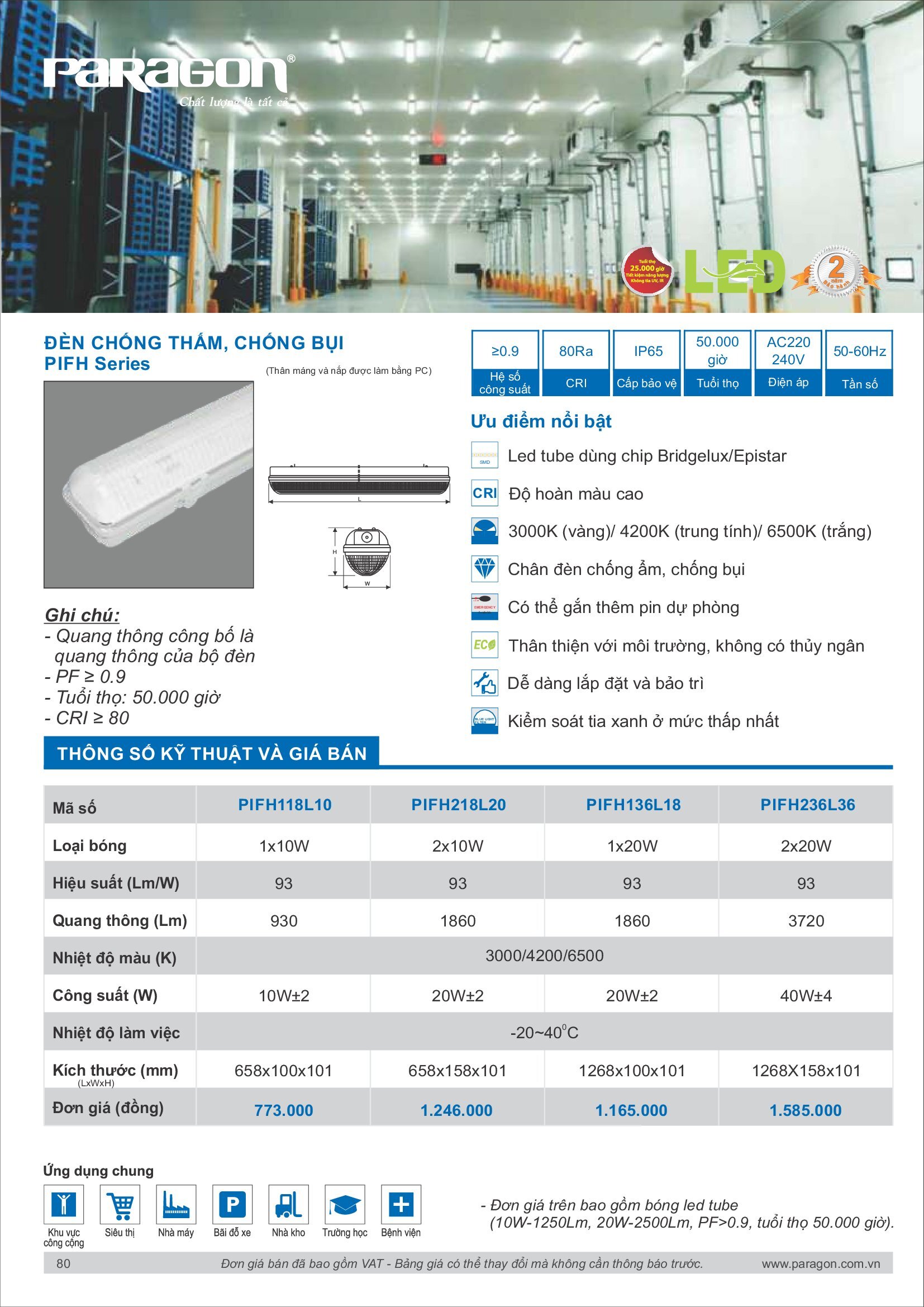 PARAGON Catalog đèn công nghiệp 2021-2022