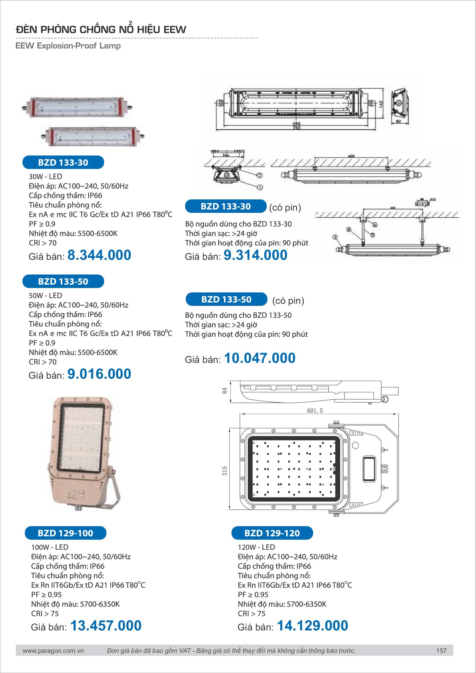 PARAGON Catalog đèn công nghiệp 2021-2022