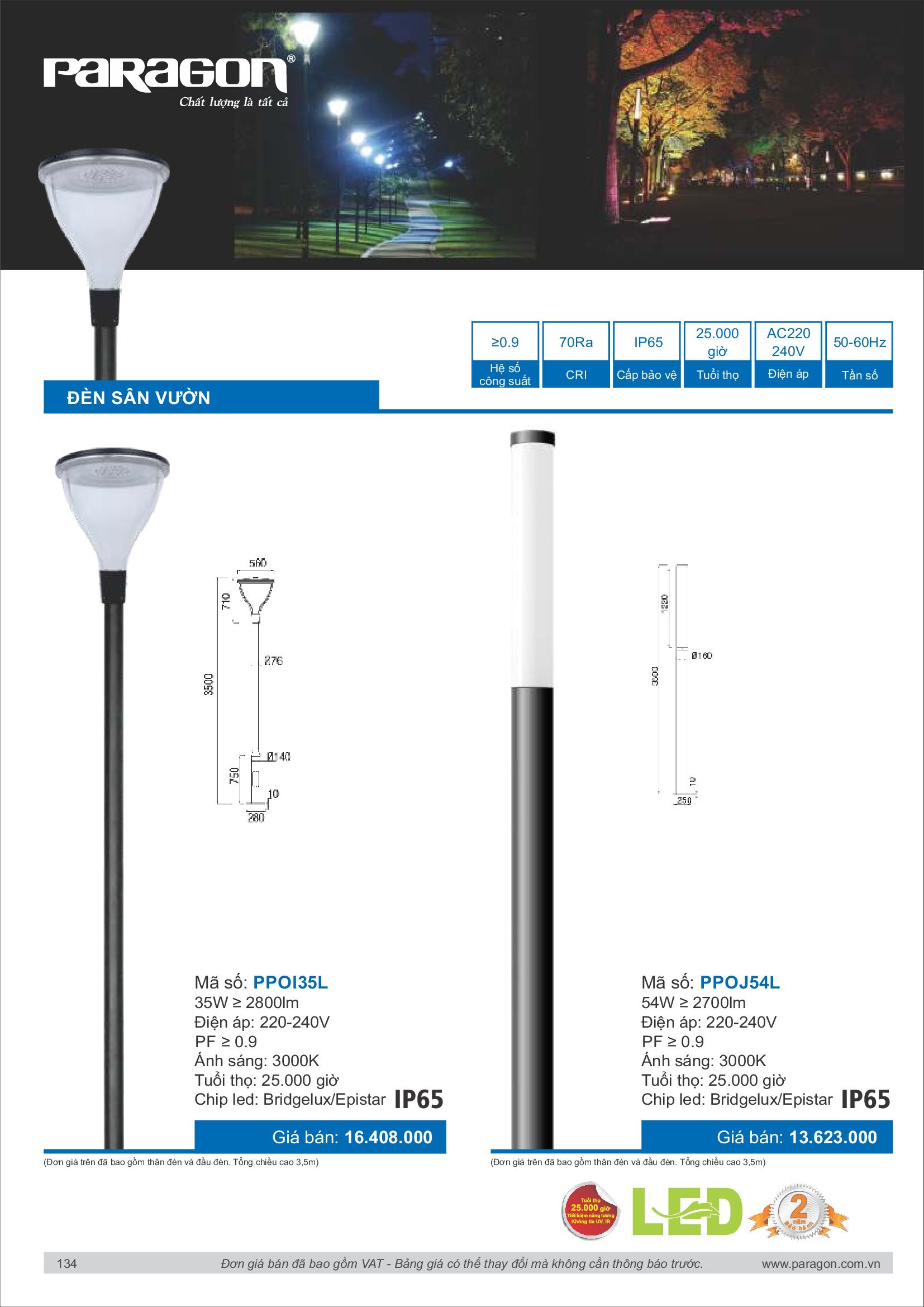 PARAGON Catalog đèn công nghiệp 2021-2022