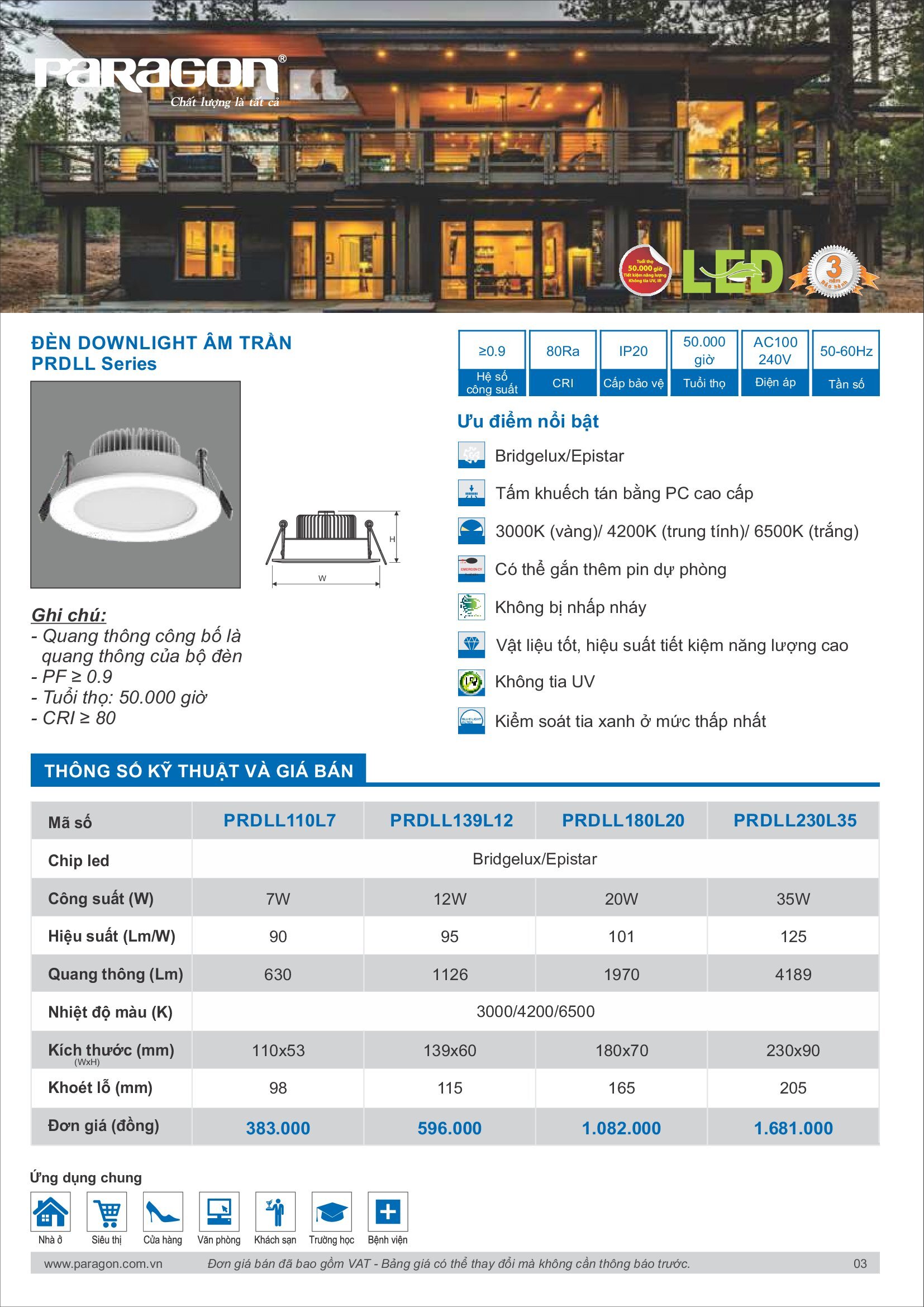 PARAGON Catalog đèn công nghiệp 2021-2022