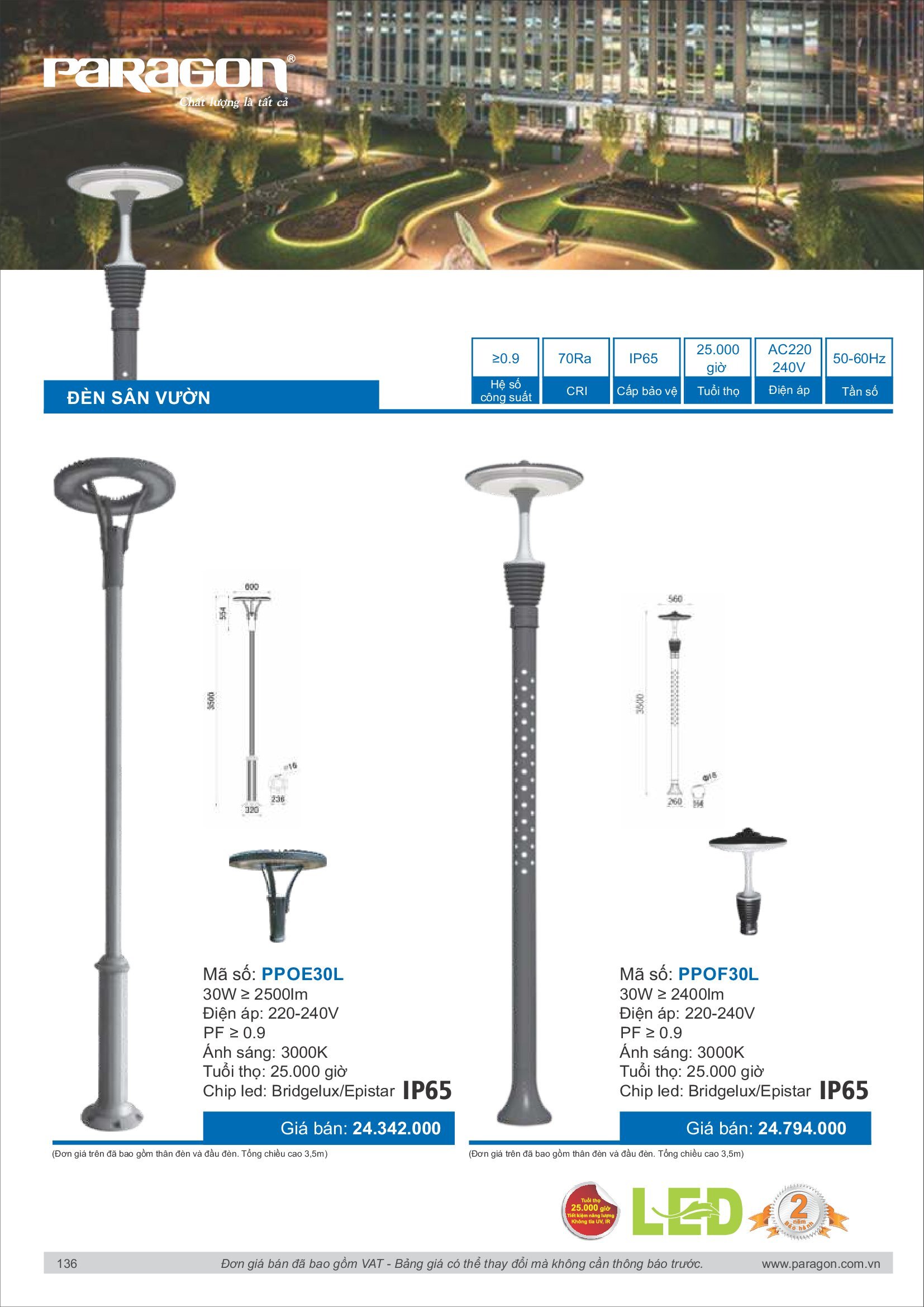 PARAGON Catalog đèn công nghiệp 2021-2022