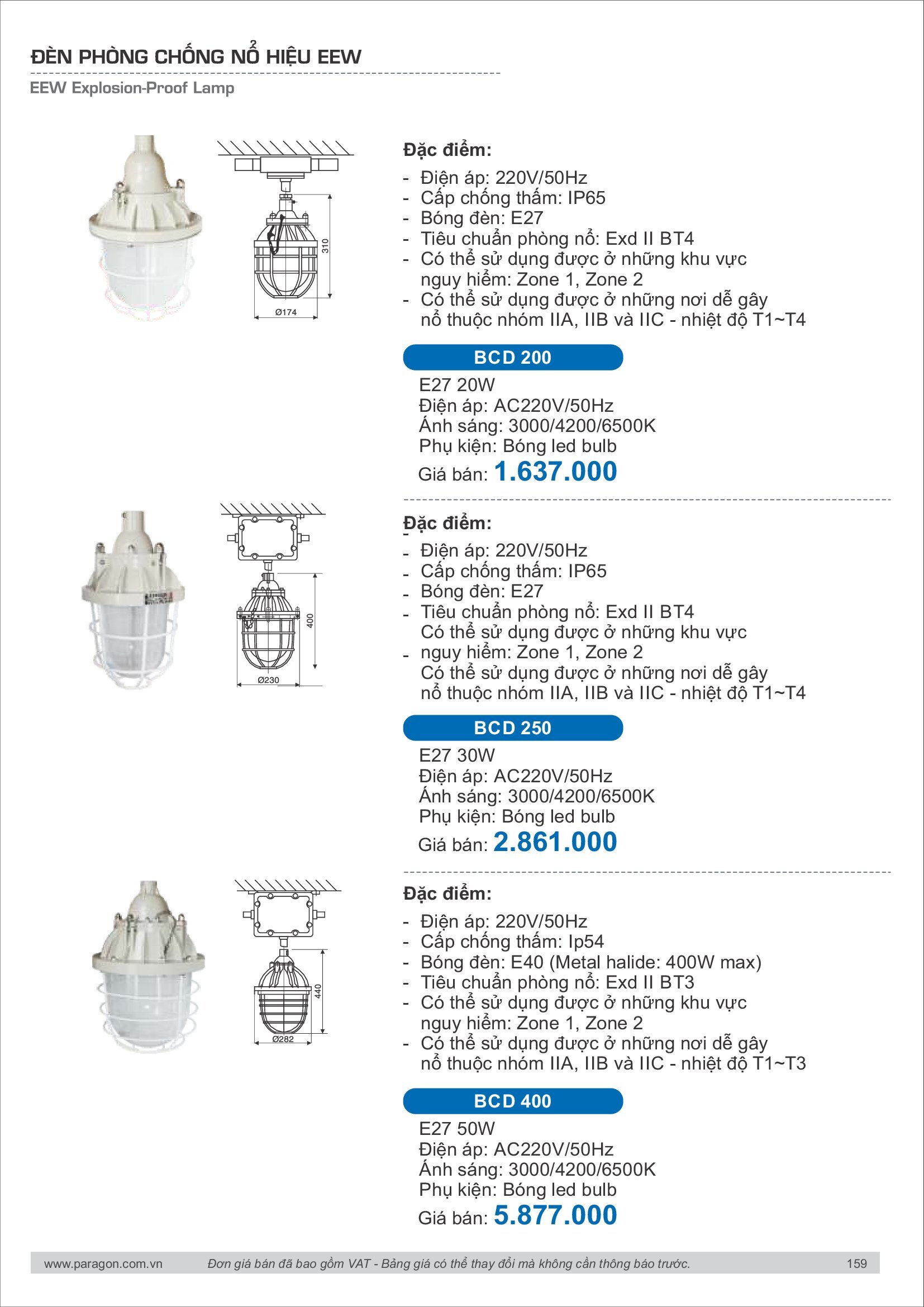 PARAGON Catalog đèn công nghiệp 2021-2022