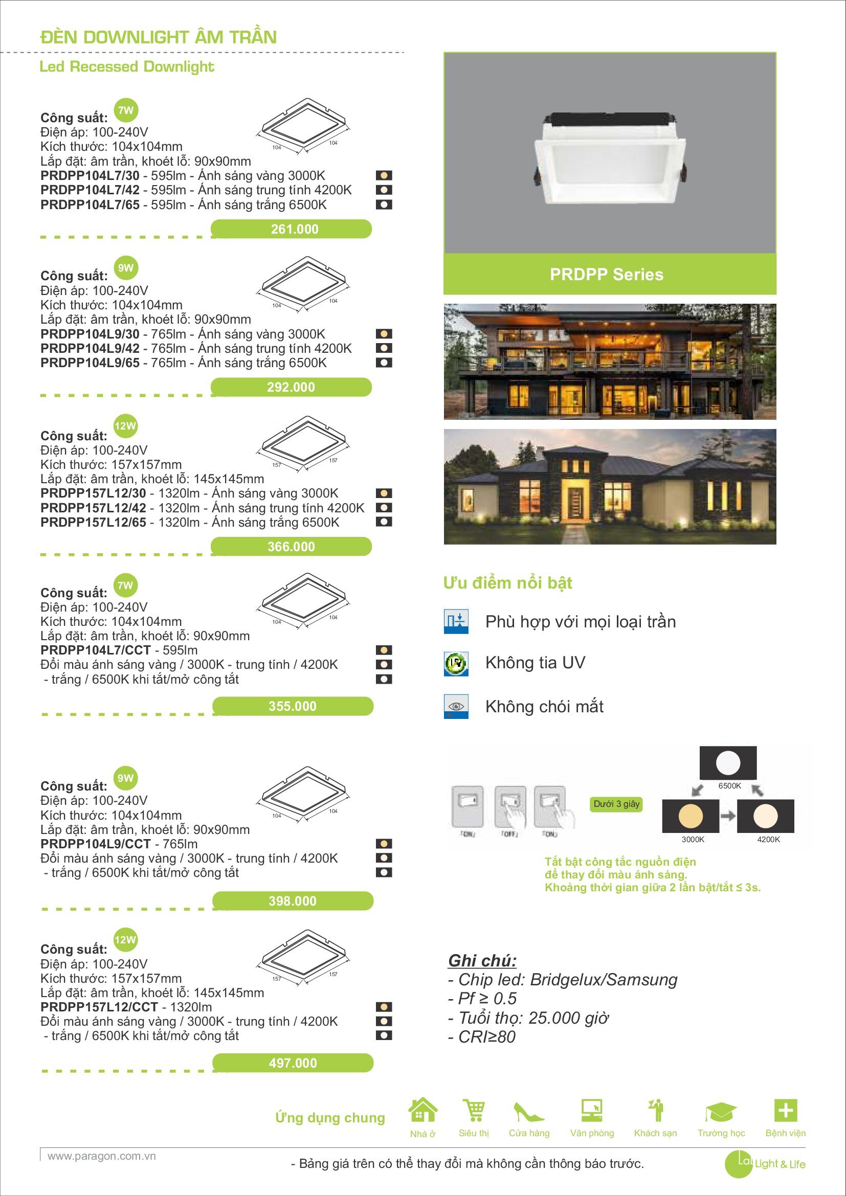 PARAGON Catalugue Đèn Dân dụng 2021-2022