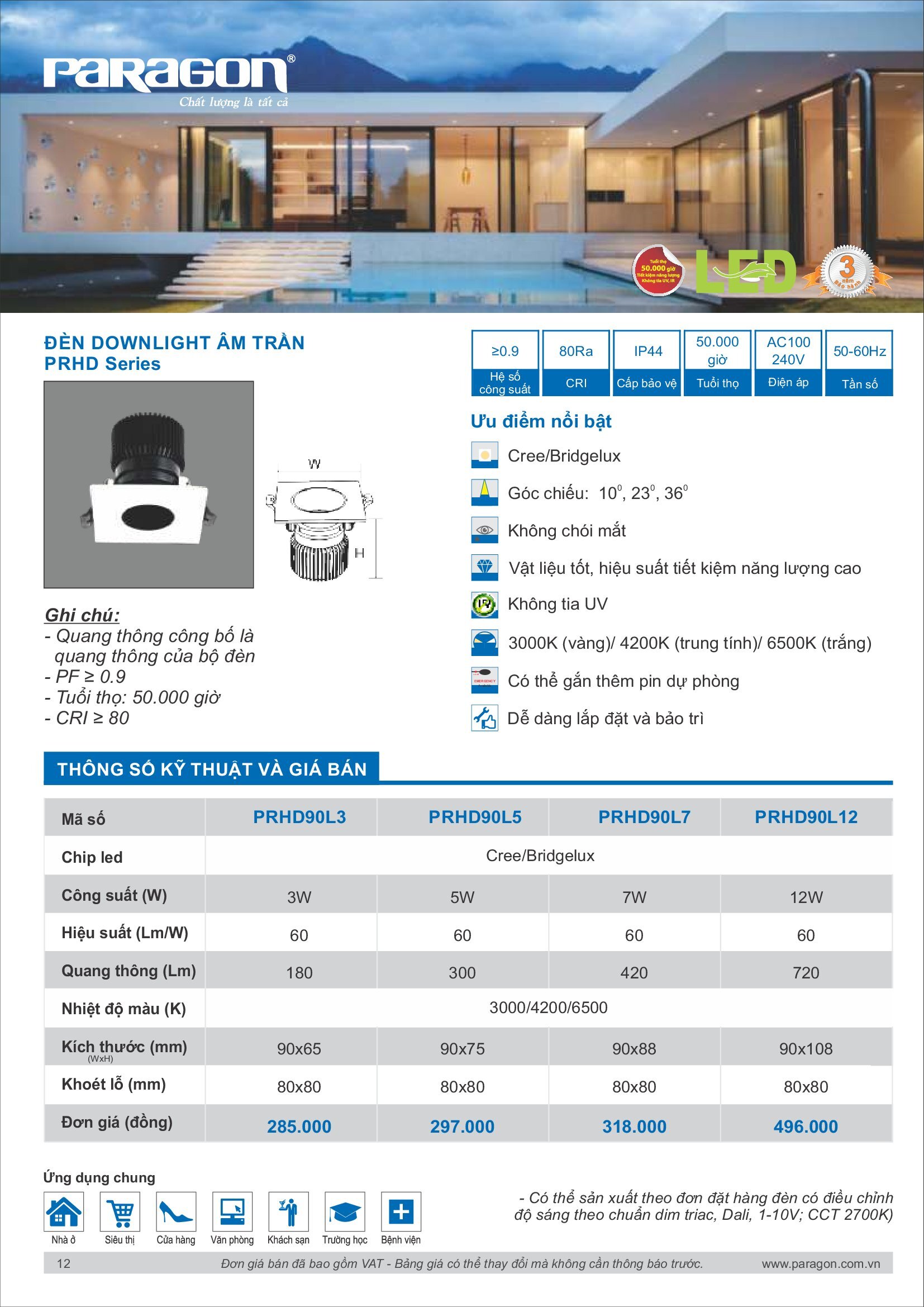 PARAGON Catalog đèn công nghiệp 2021-2022