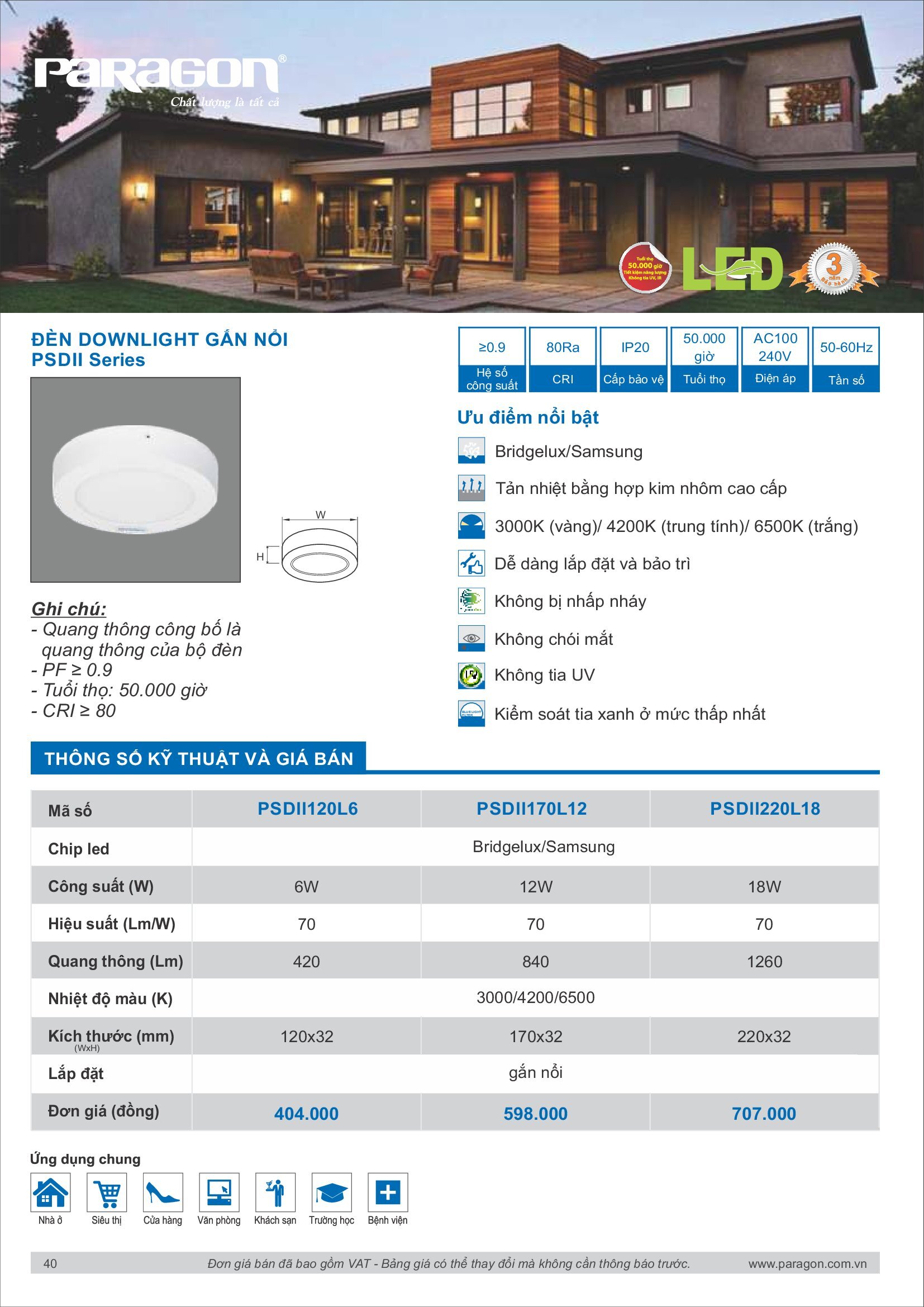 PARAGON Catalog đèn công nghiệp 2021-2022