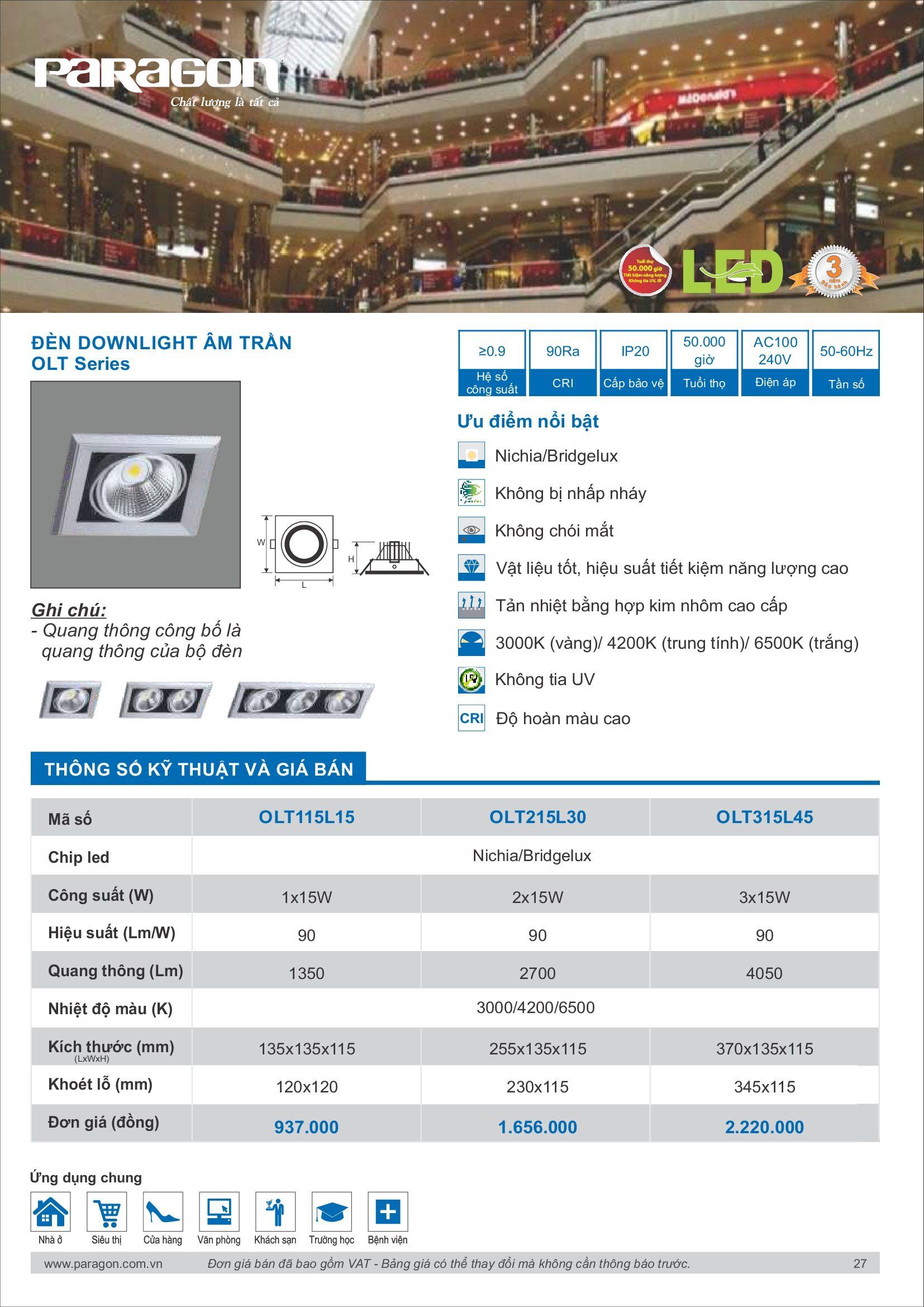 PARAGON Catalog đèn công nghiệp 2021-2022