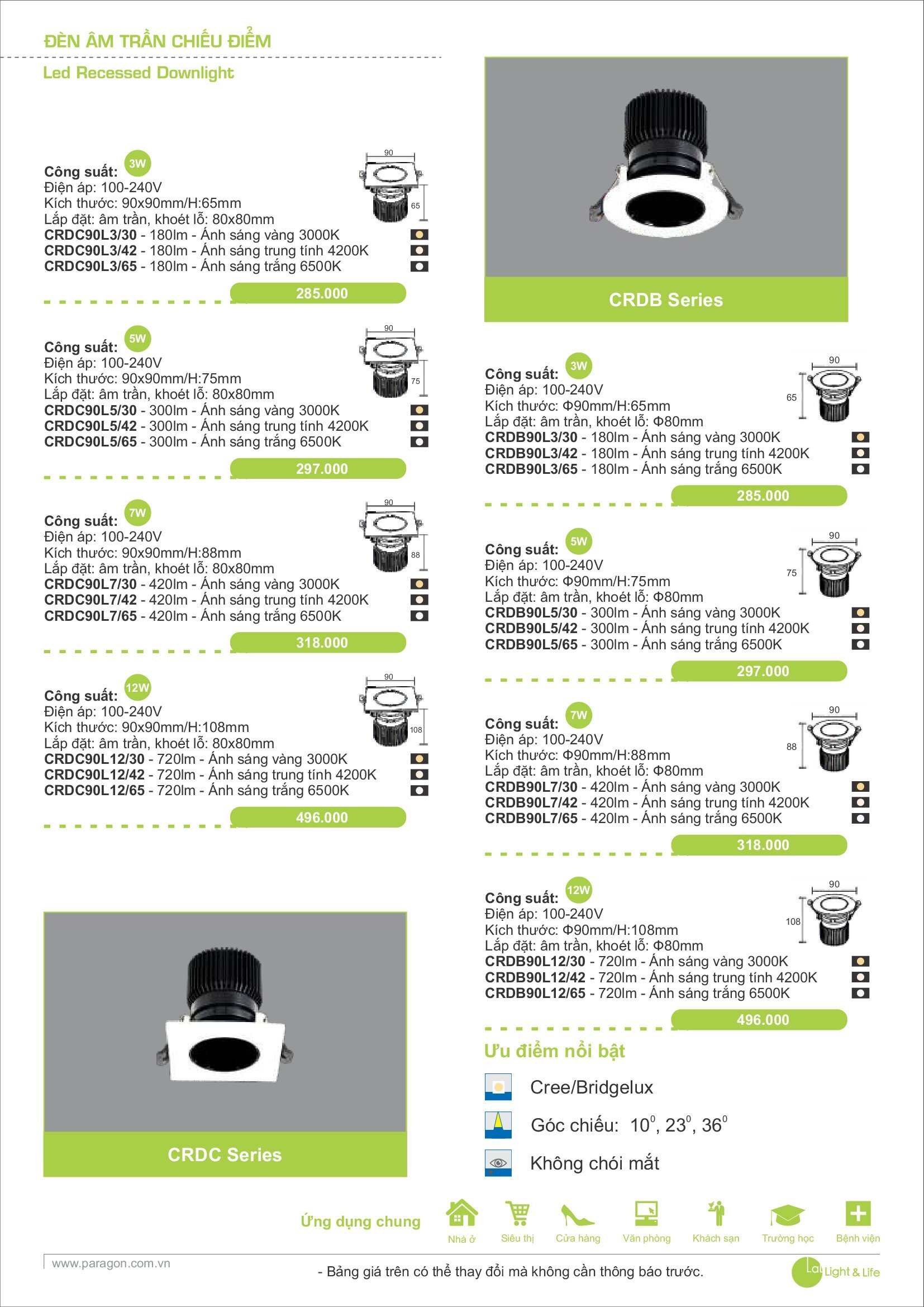 PARAGON Catalugue Đèn Dân dụng 2021-2022