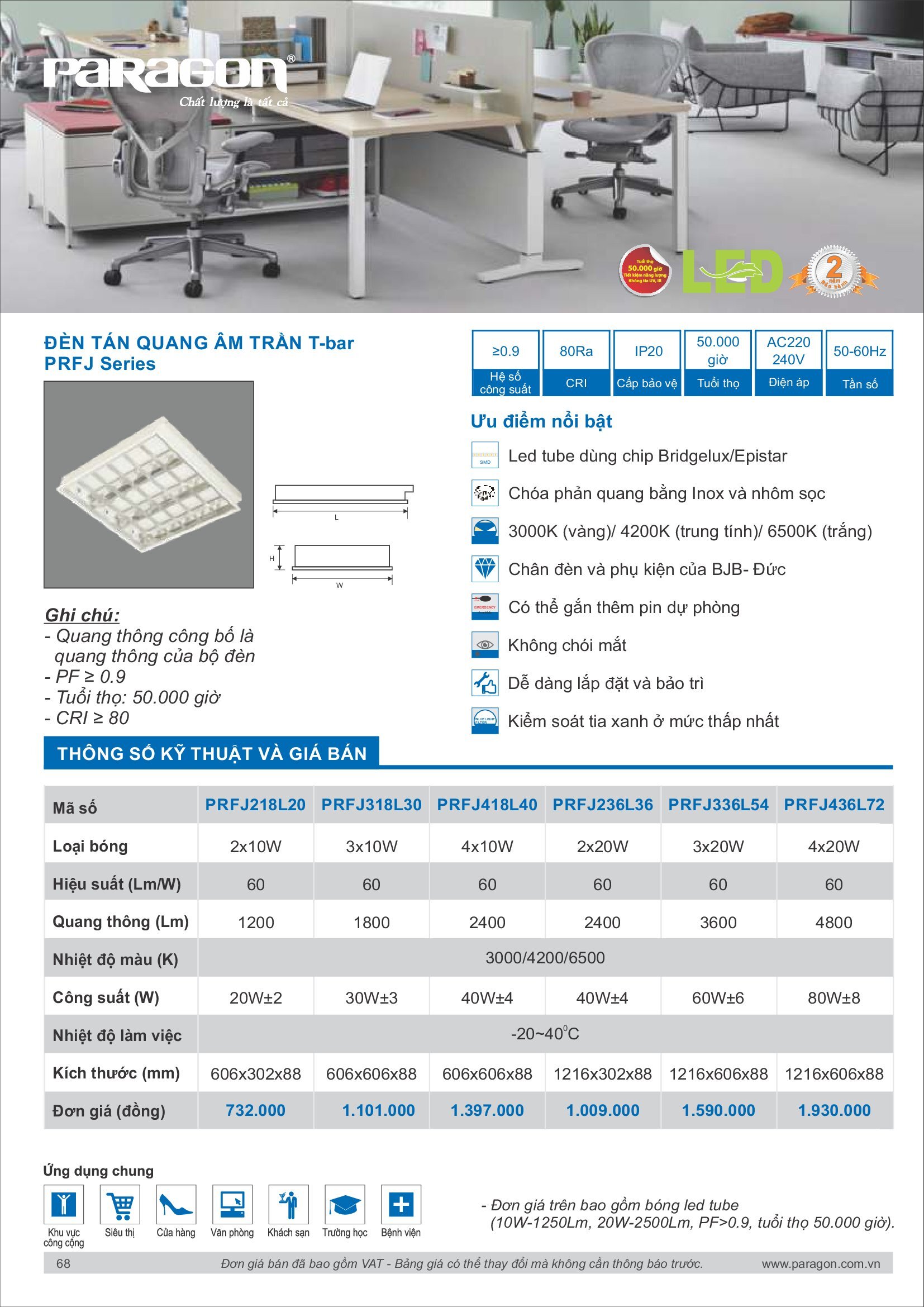 PARAGON Catalog đèn công nghiệp 2021-2022