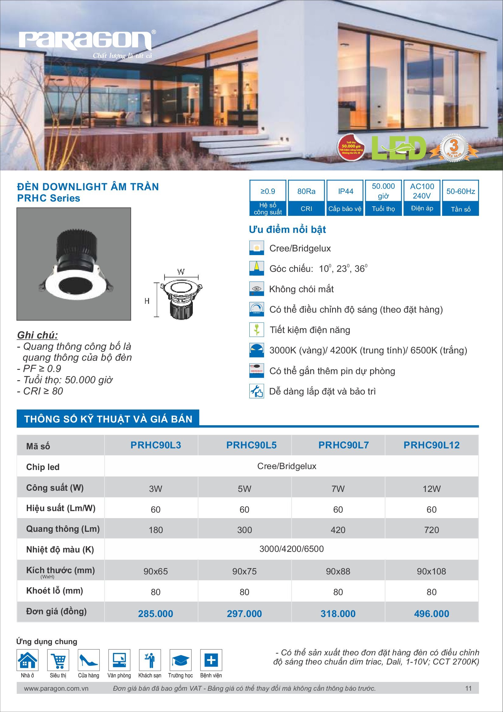 PARAGON Catalog đèn công nghiệp 2021-2022