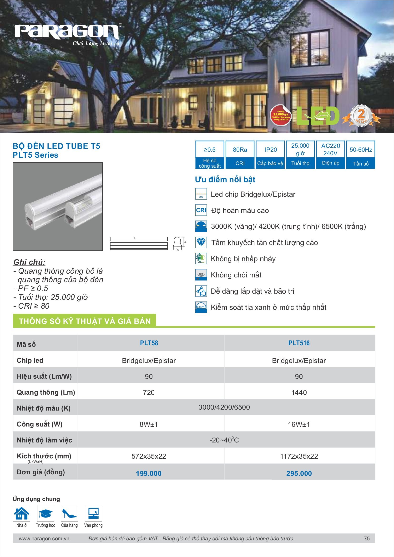 PARAGON Catalog đèn công nghiệp 2021-2022