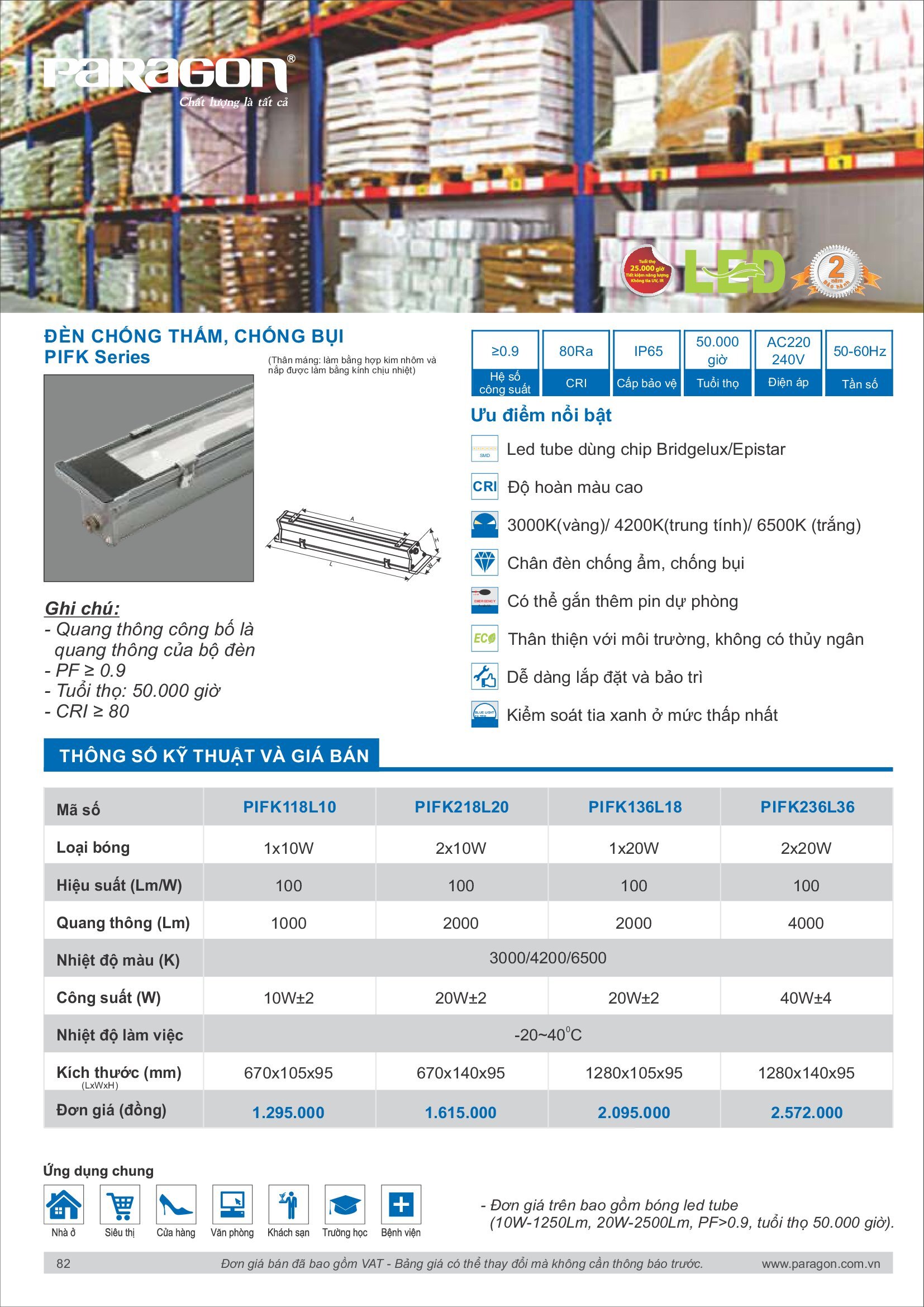 PARAGON Catalog đèn công nghiệp 2021-2022