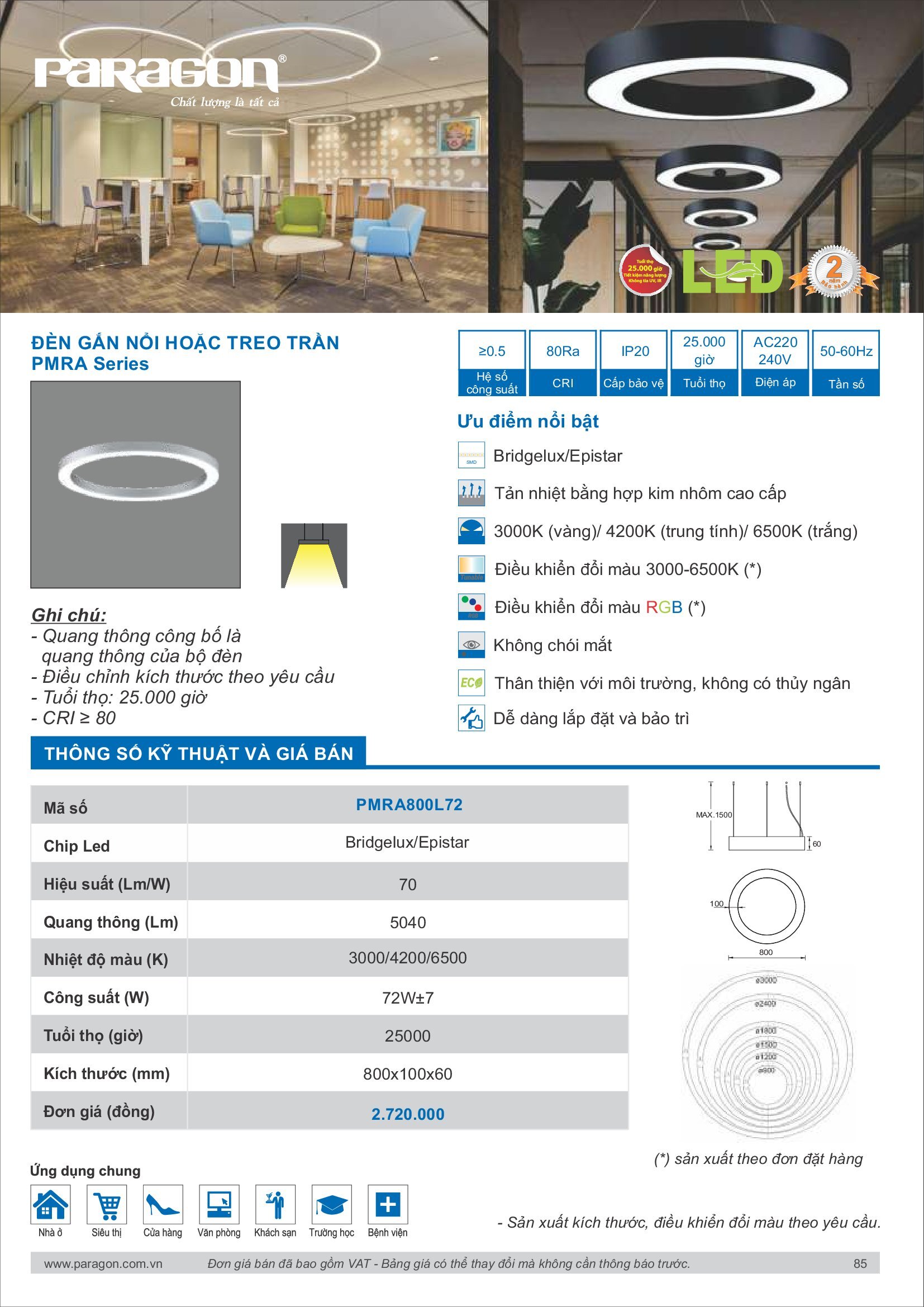 PARAGON Catalog đèn công nghiệp 2021-2022