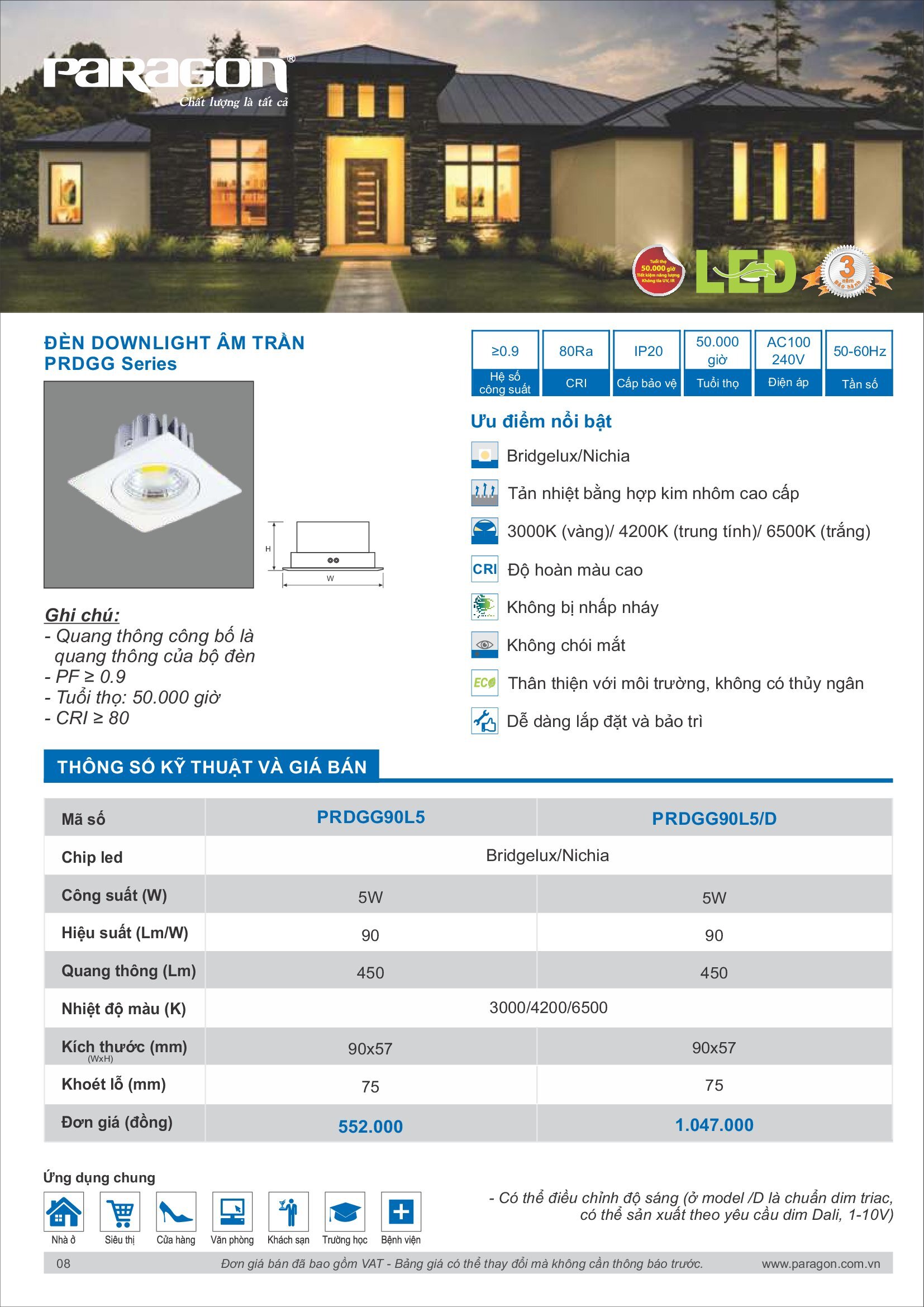 PARAGON Catalog đèn công nghiệp 2021-2022