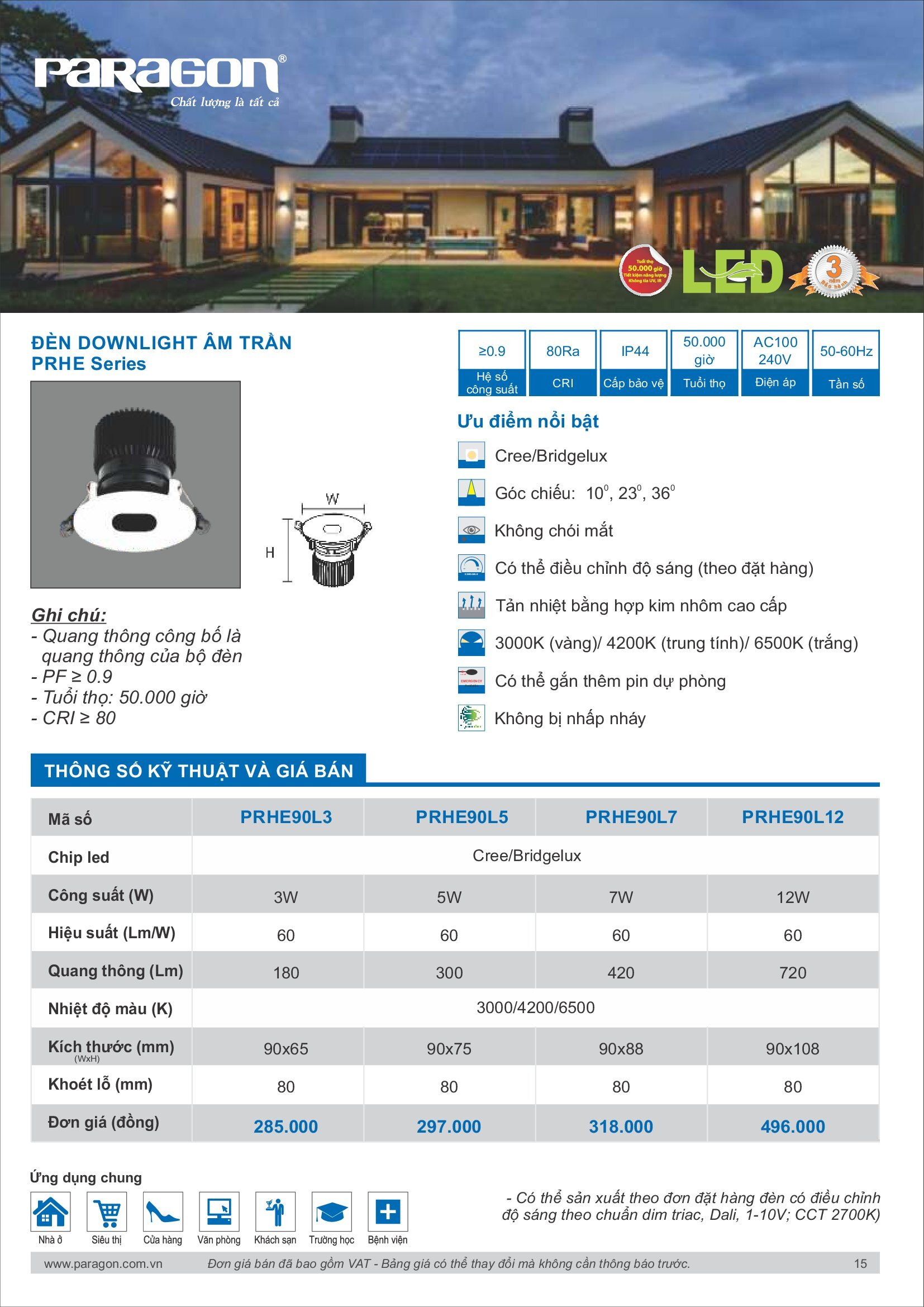 PARAGON Catalog đèn công nghiệp 2021-2022