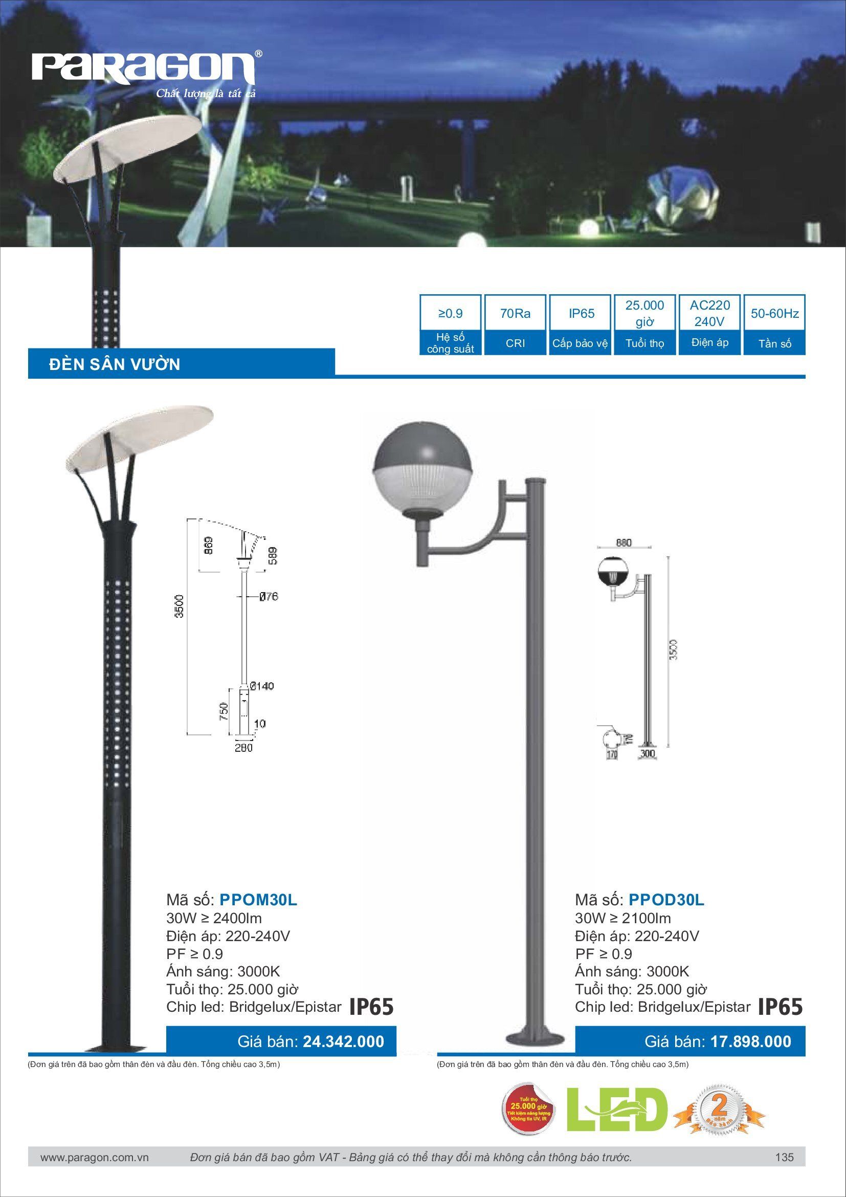 PARAGON Catalog đèn công nghiệp 2021-2022