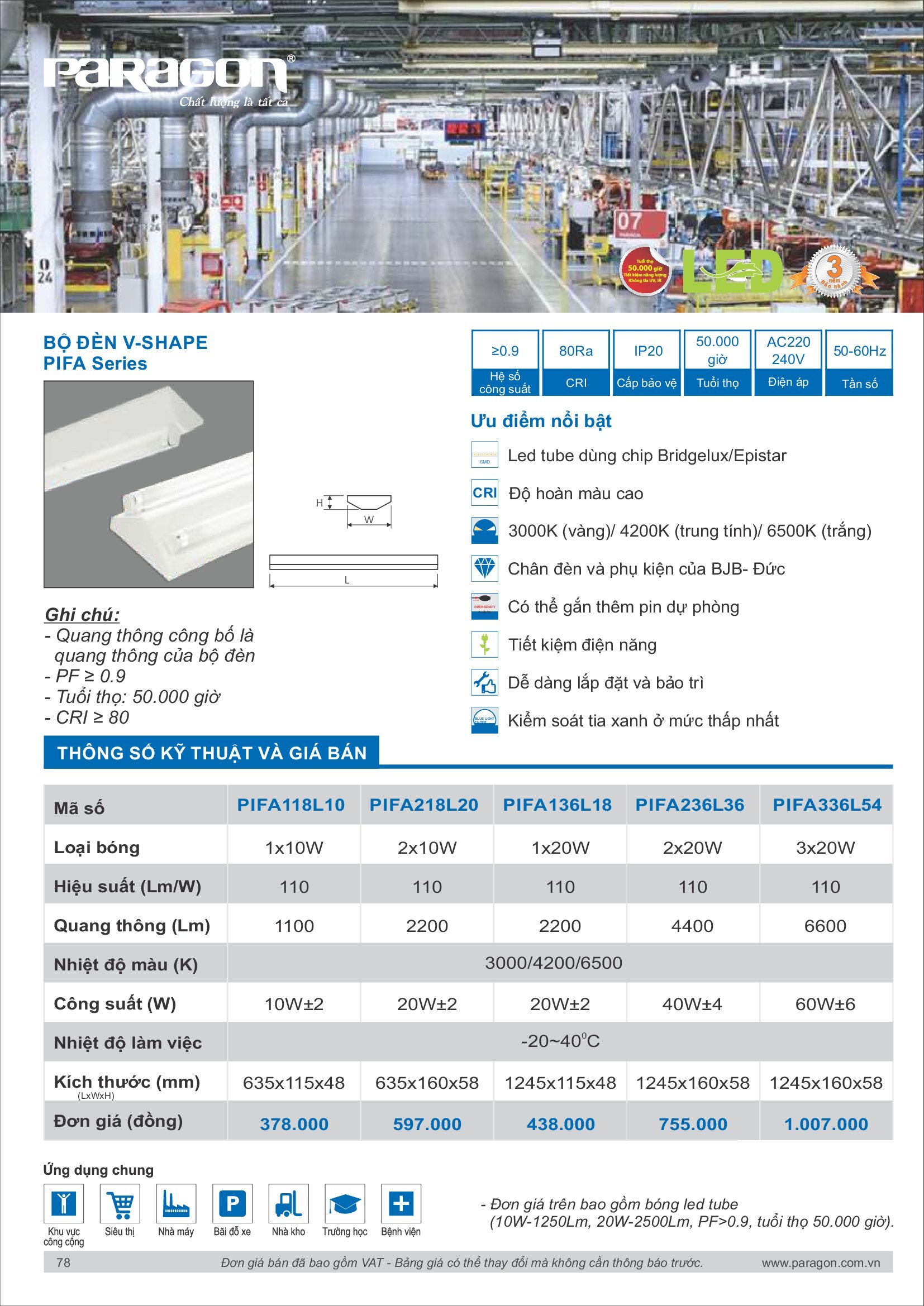 PARAGON Catalog đèn công nghiệp 2021-2022