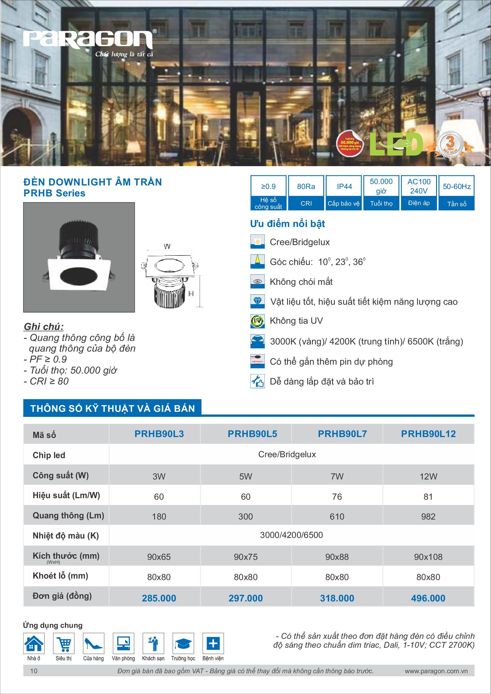 PARAGON Catalog đèn công nghiệp 2021-2022