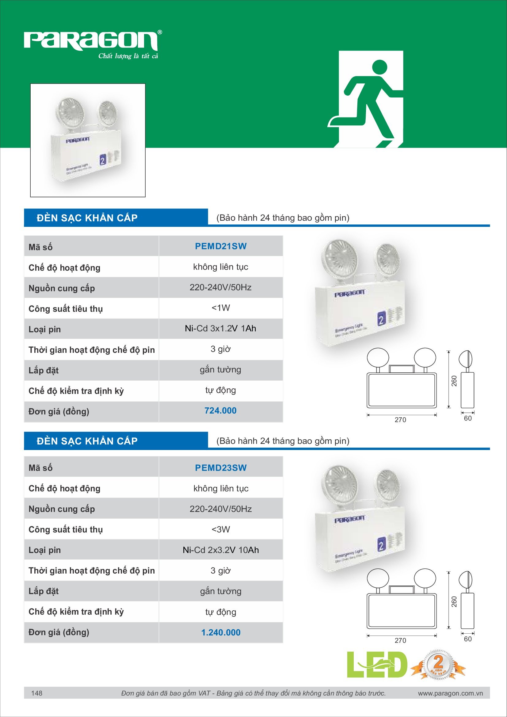 PARAGON Catalog đèn công nghiệp 2021-2022