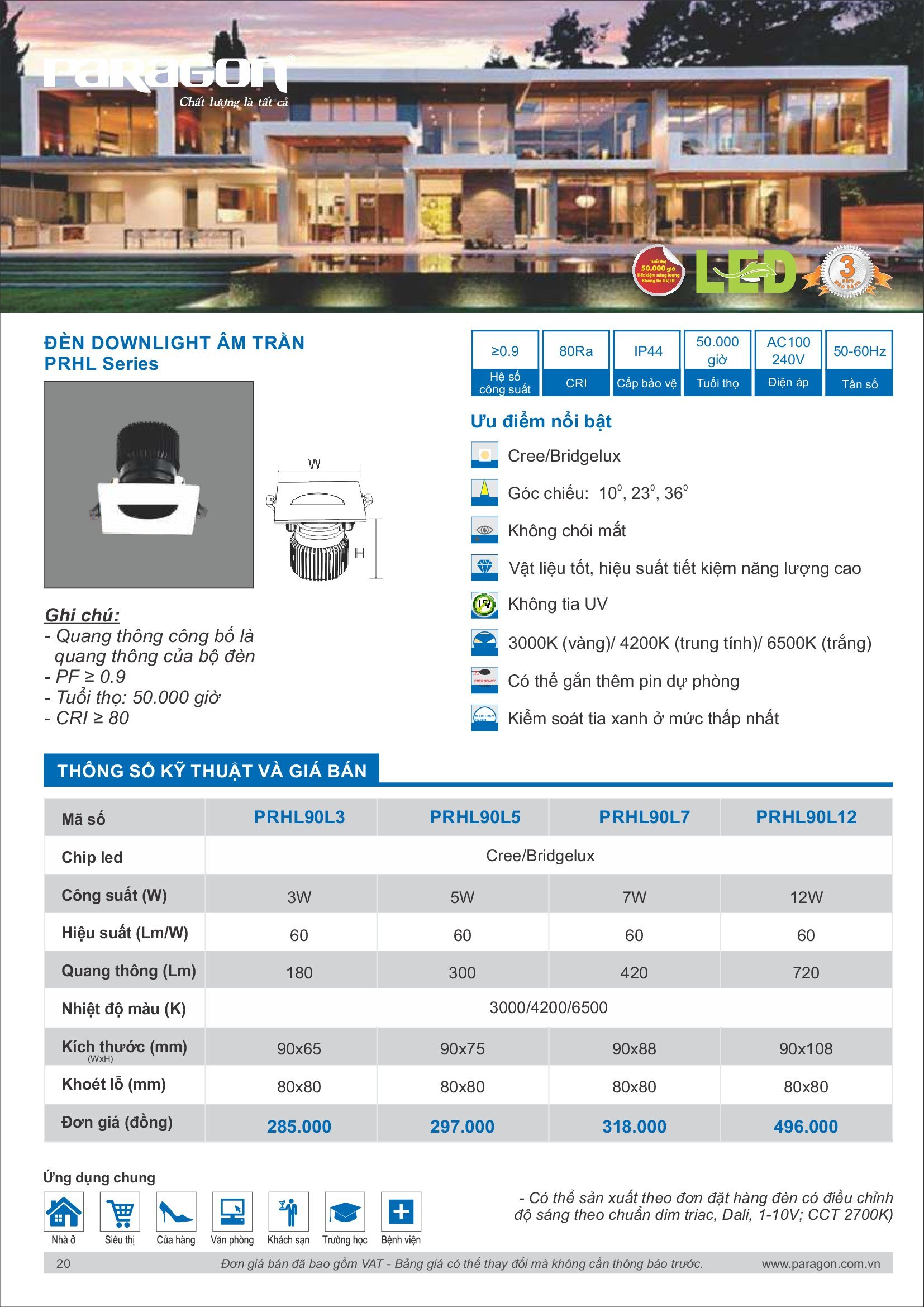 PARAGON Catalog đèn công nghiệp 2021-2022