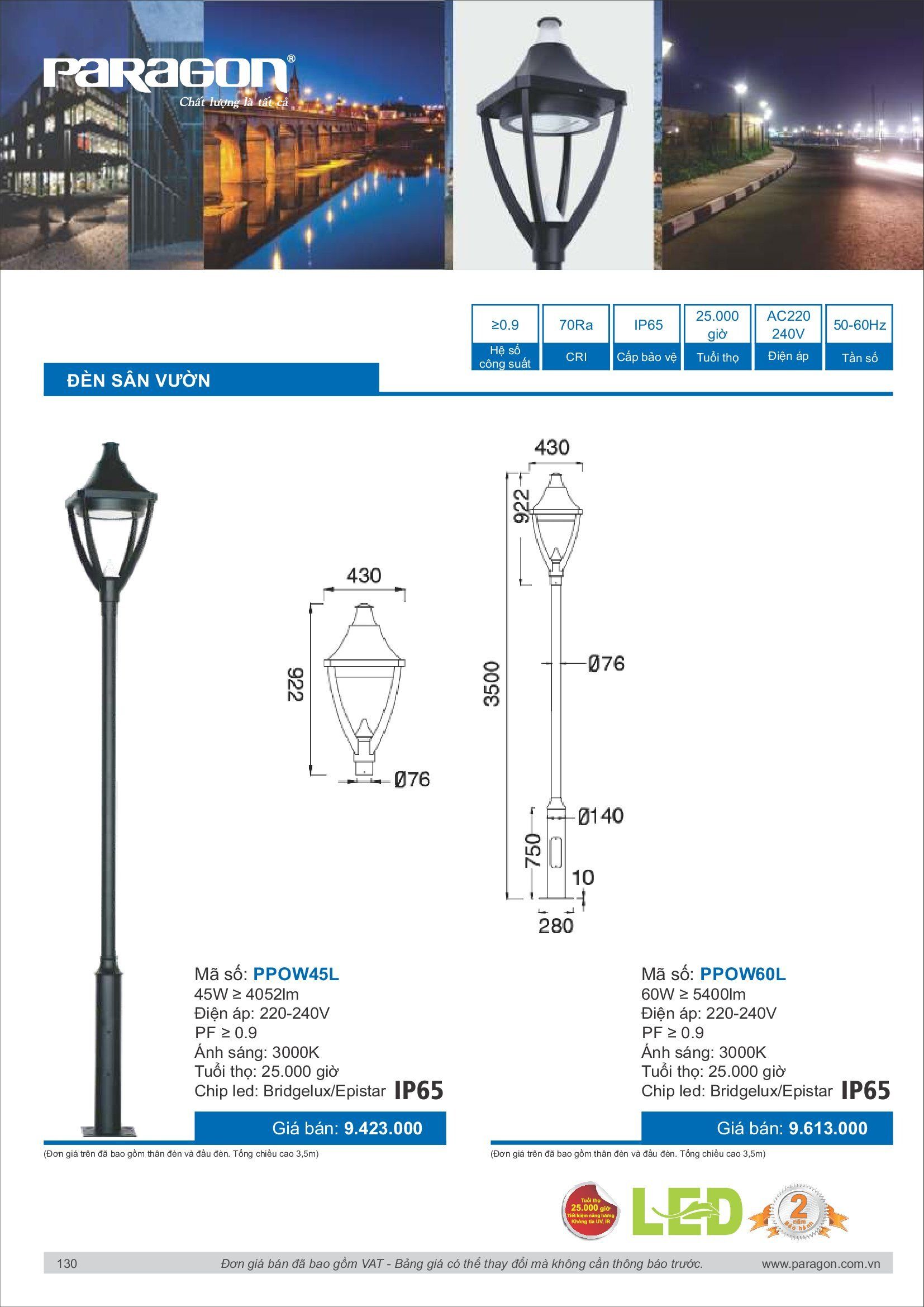 PARAGON Catalog đèn công nghiệp 2021-2022