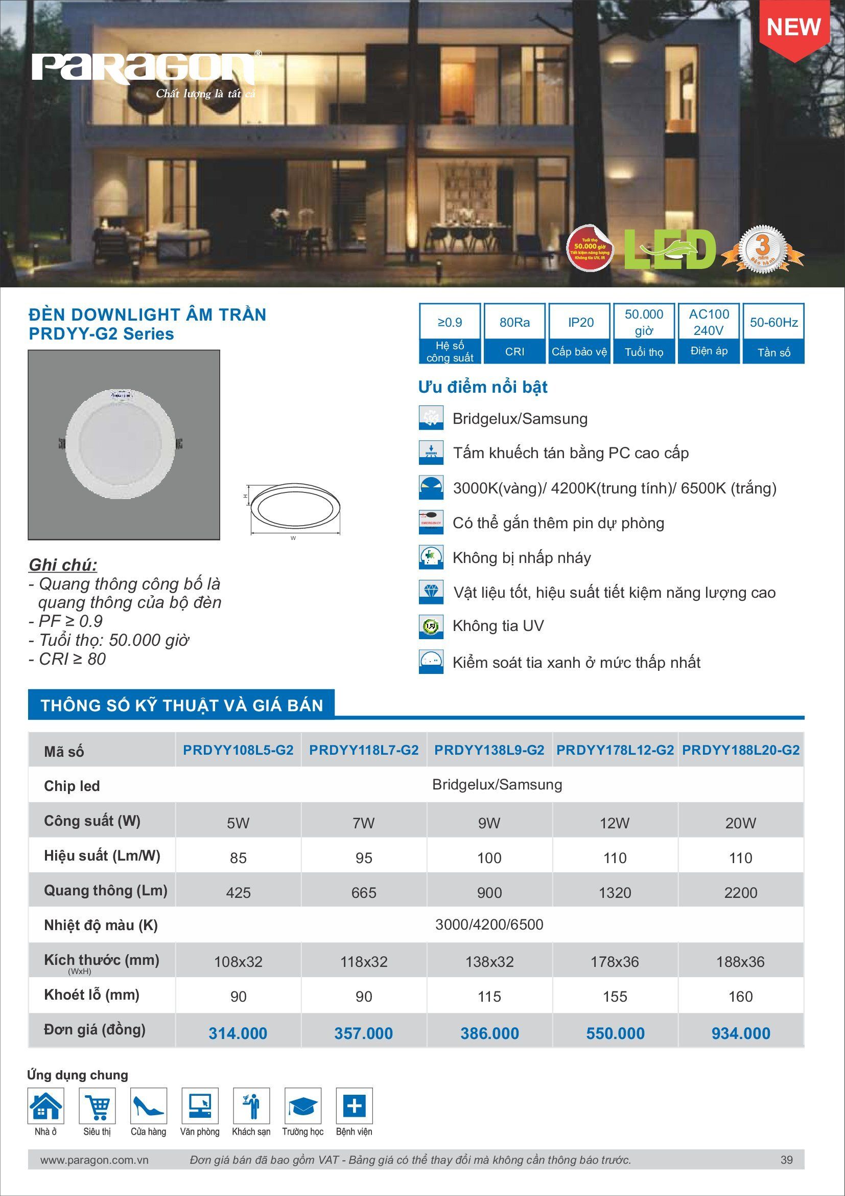 PARAGON Catalog đèn công nghiệp 2021-2022