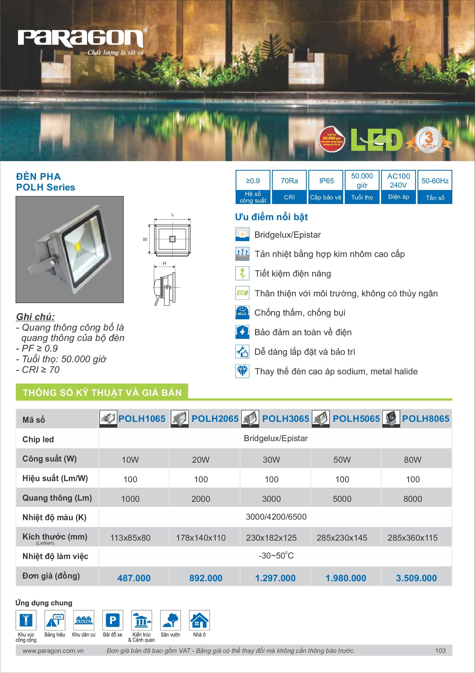 PARAGON Catalog đèn công nghiệp 2021-2022