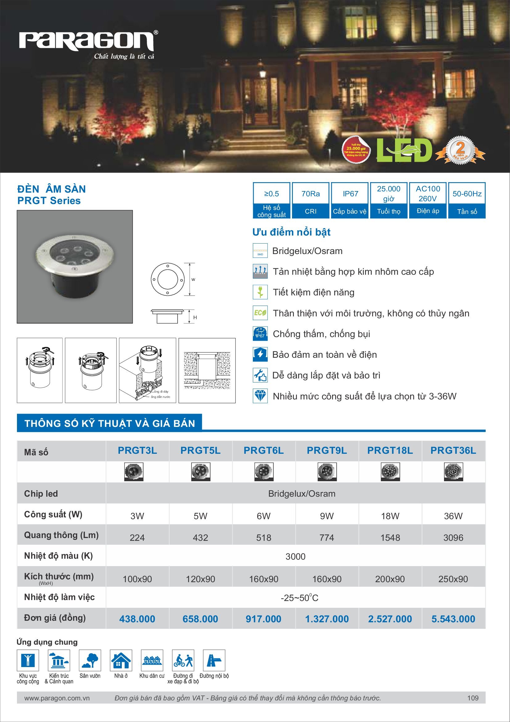 PARAGON Catalog đèn công nghiệp 2021-2022