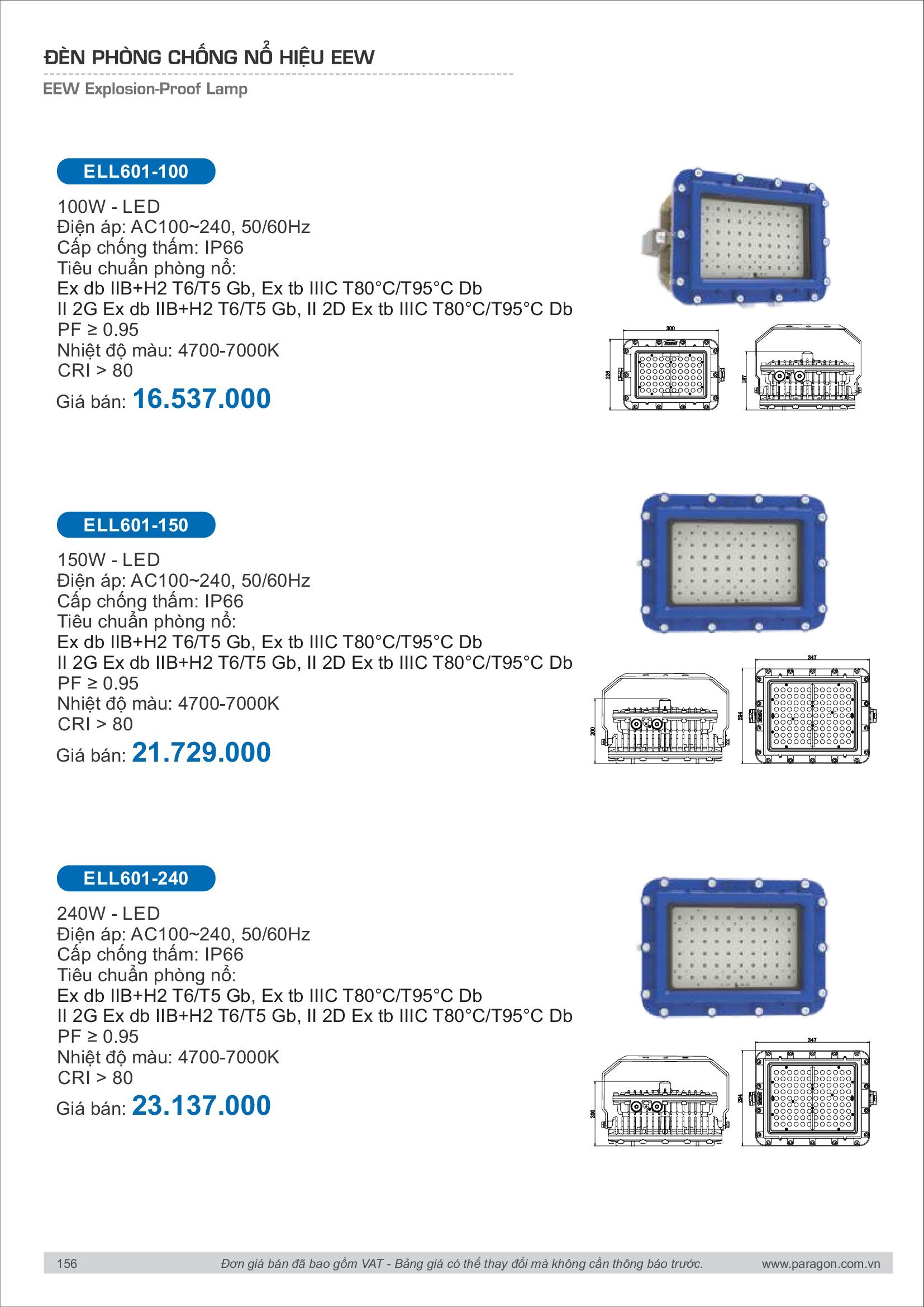 PARAGON Catalog đèn công nghiệp 2021-2022