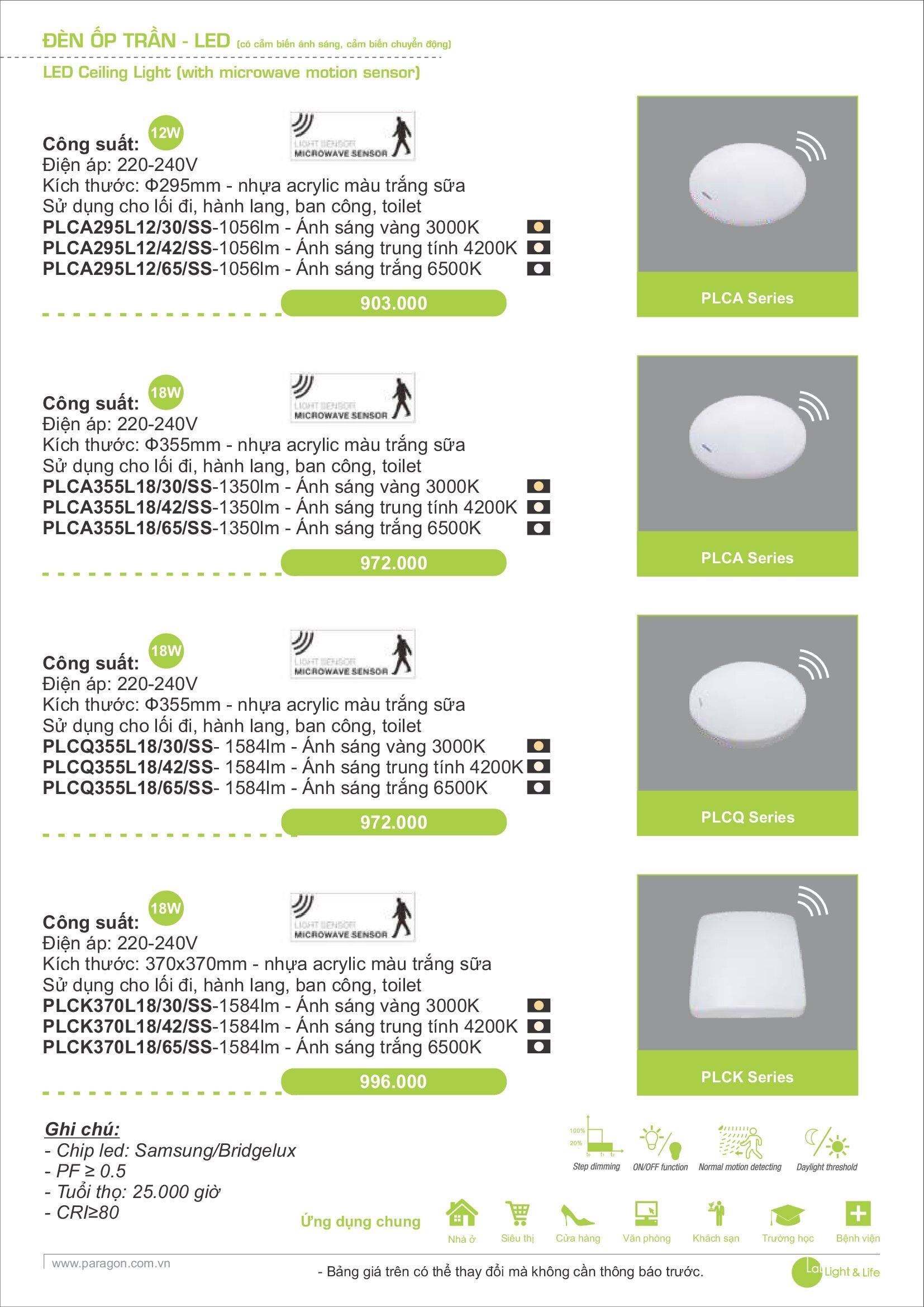 PARAGON Catalugue Đèn Dân dụng 2021-2022