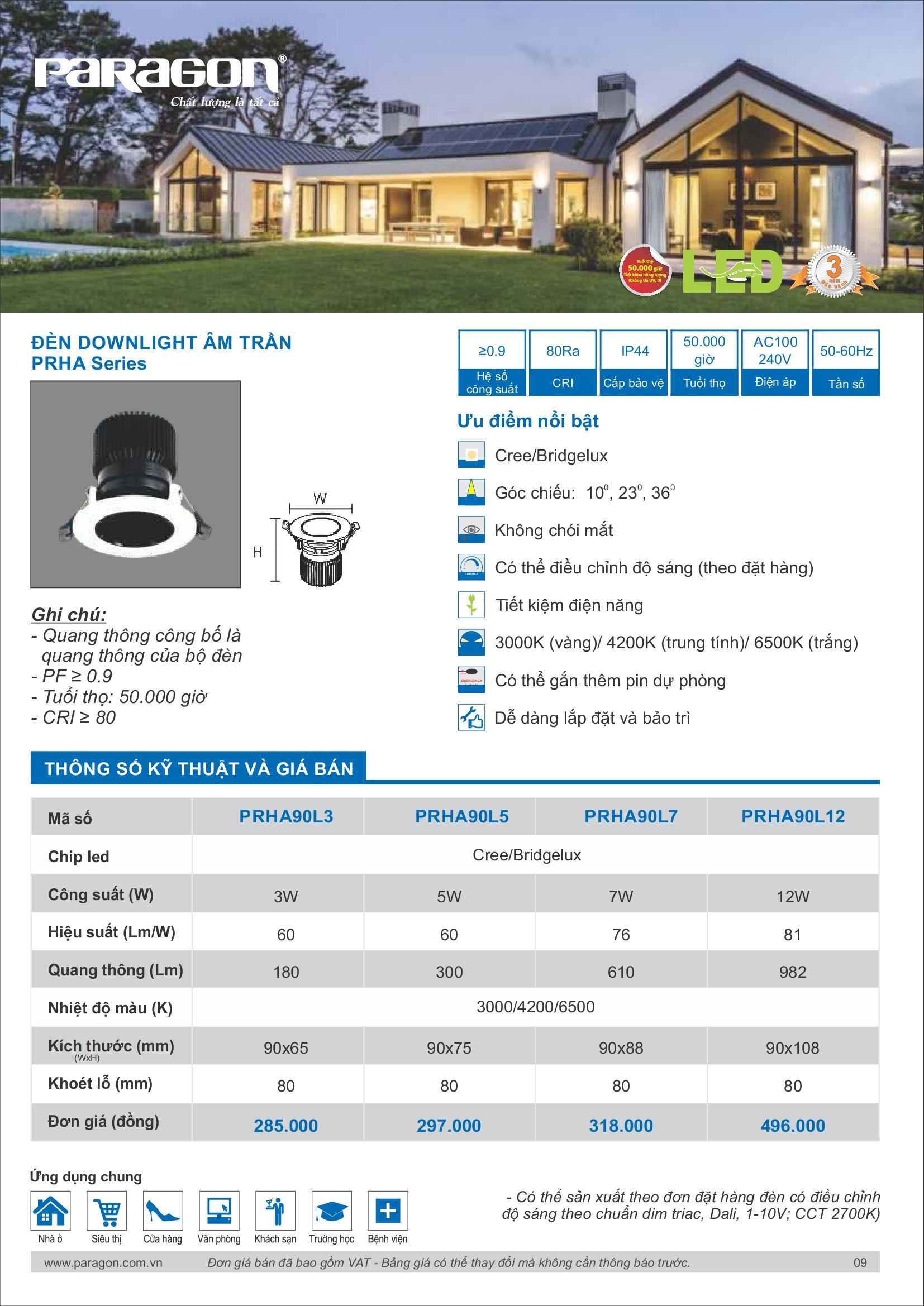 PARAGON Catalog đèn công nghiệp 2021-2022