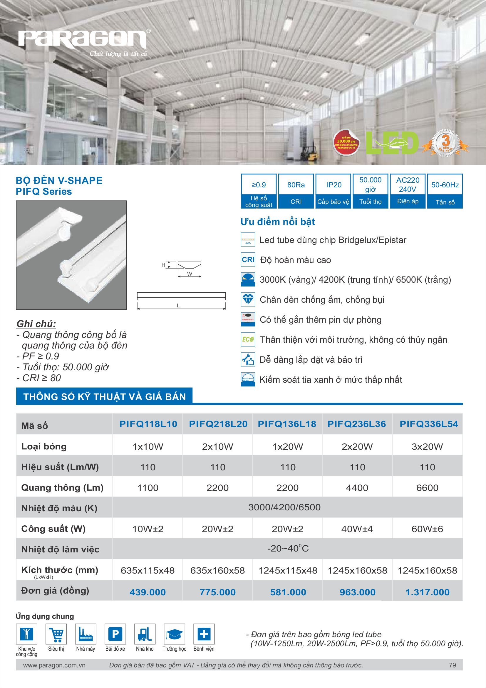 PARAGON Catalog đèn công nghiệp 2021-2022