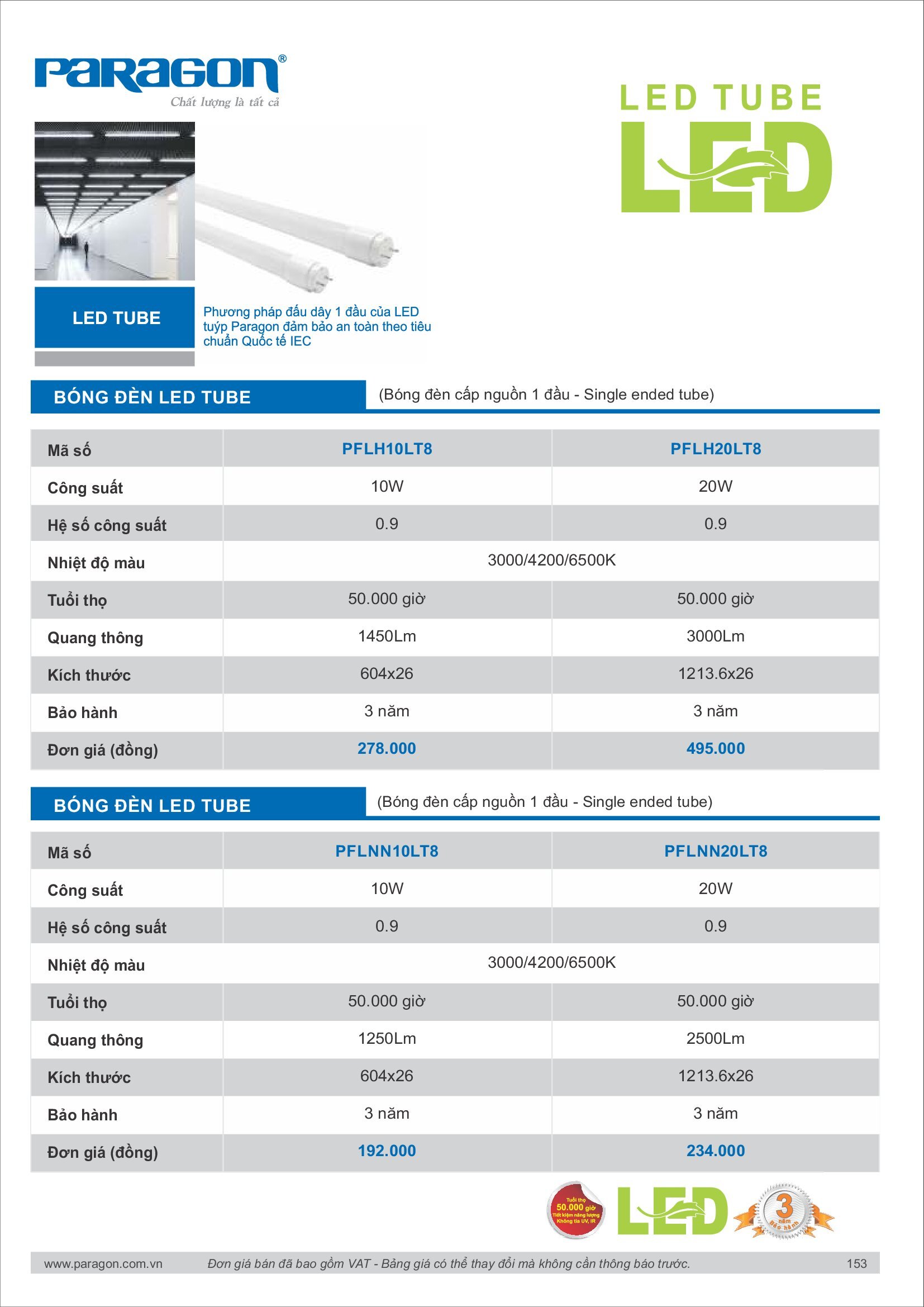 PARAGON Catalog đèn công nghiệp 2021-2022