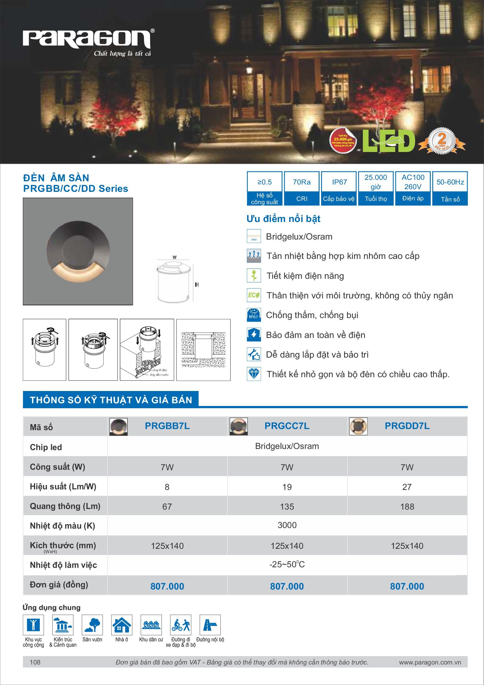 PARAGON Catalog đèn công nghiệp 2021-2022